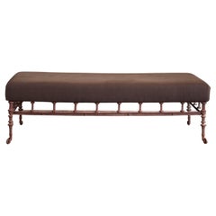 Late Nineteenth Century Large Cast Iron & Upholstered Ottoman