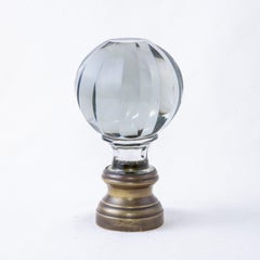 Late Nineteenth Century Large French Crystal and Bronze Staircase Finial