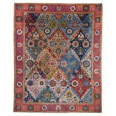 Late of 19th Century Antique Benlian Tebriz Carpet