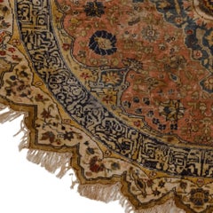 Late of 19th Century Antique Kayseri Flosh Round Rug