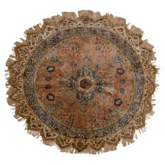 Late of 19th Century Antique Kayseri Flosh Round Rug