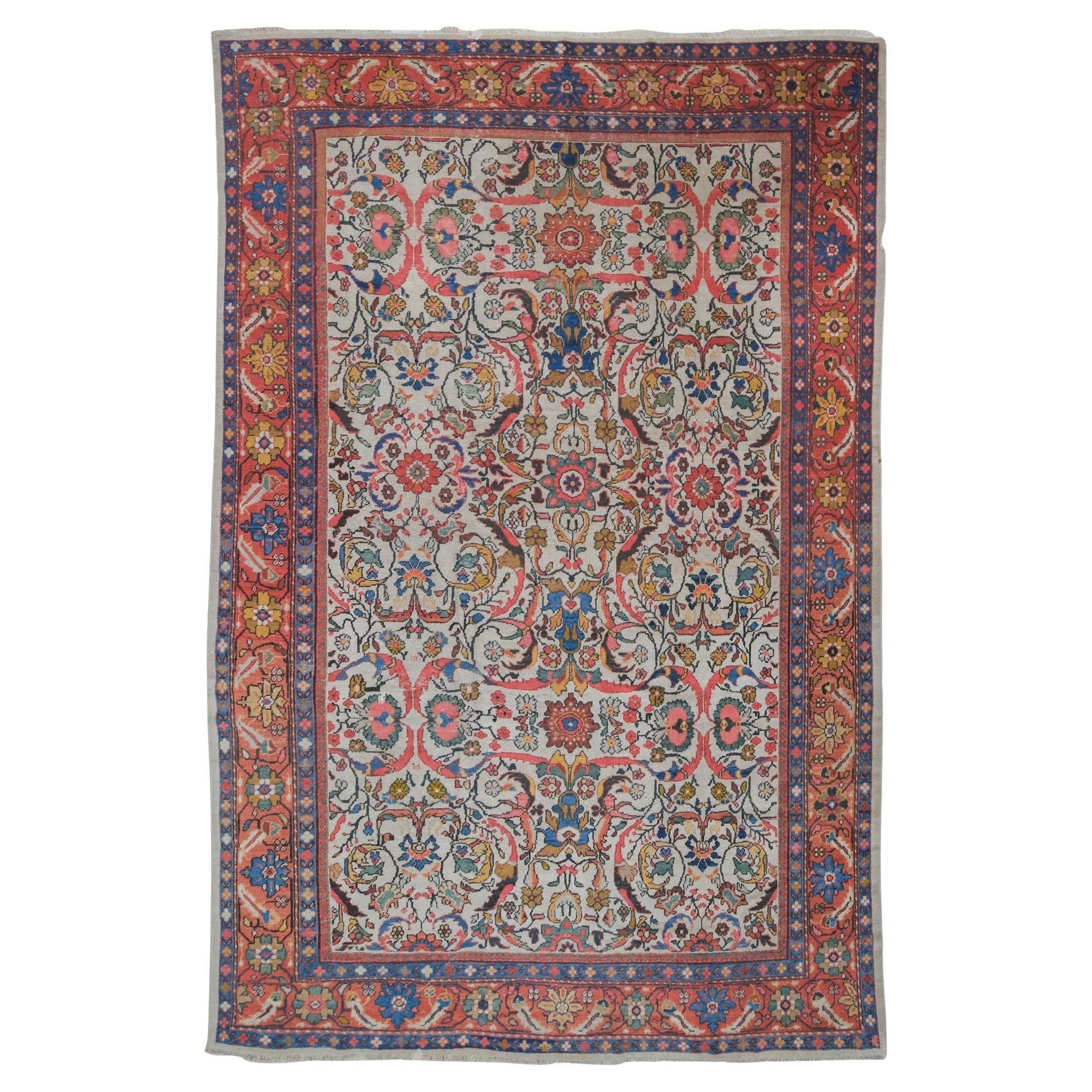 Late of 19th Century Antique Mahal Carpet