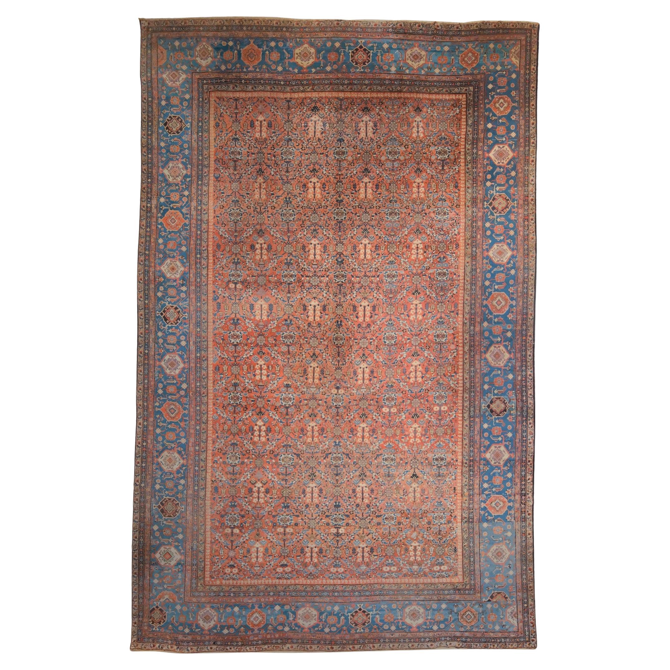 Late of 19th Century Antique Mahal Carpet