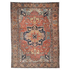 Late of 19th Century Antique Persian Heriz Carpet - Antique Wool Heriz Carpet
