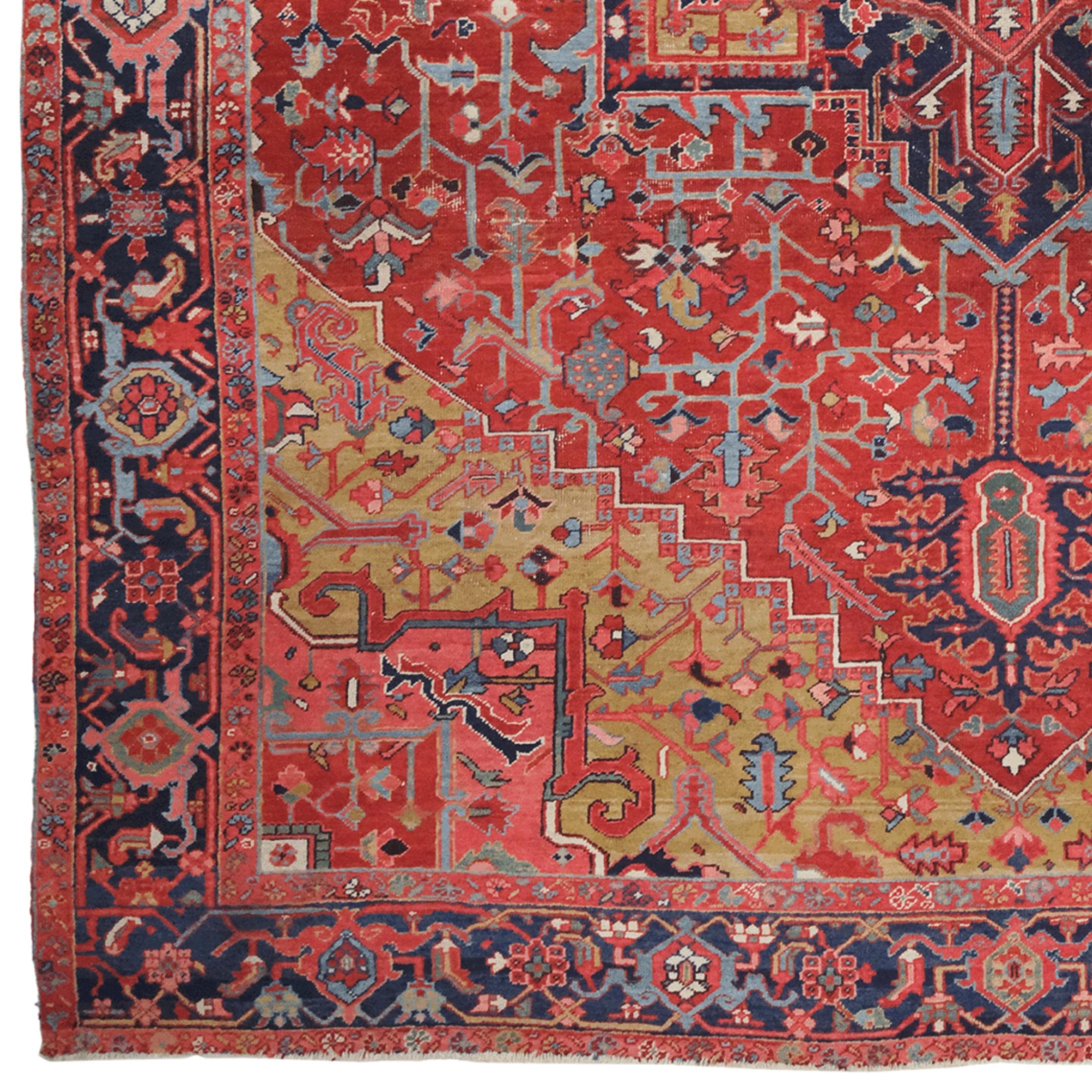 Antique Heriz Carpet – Timeless Nobility from the Late 19th Century

This unique hand-woven carpet from the Heriz region in northwestern Iran is a rare work of art dating back to the late 19th century. Heriz carpets are known for their thick knots,
