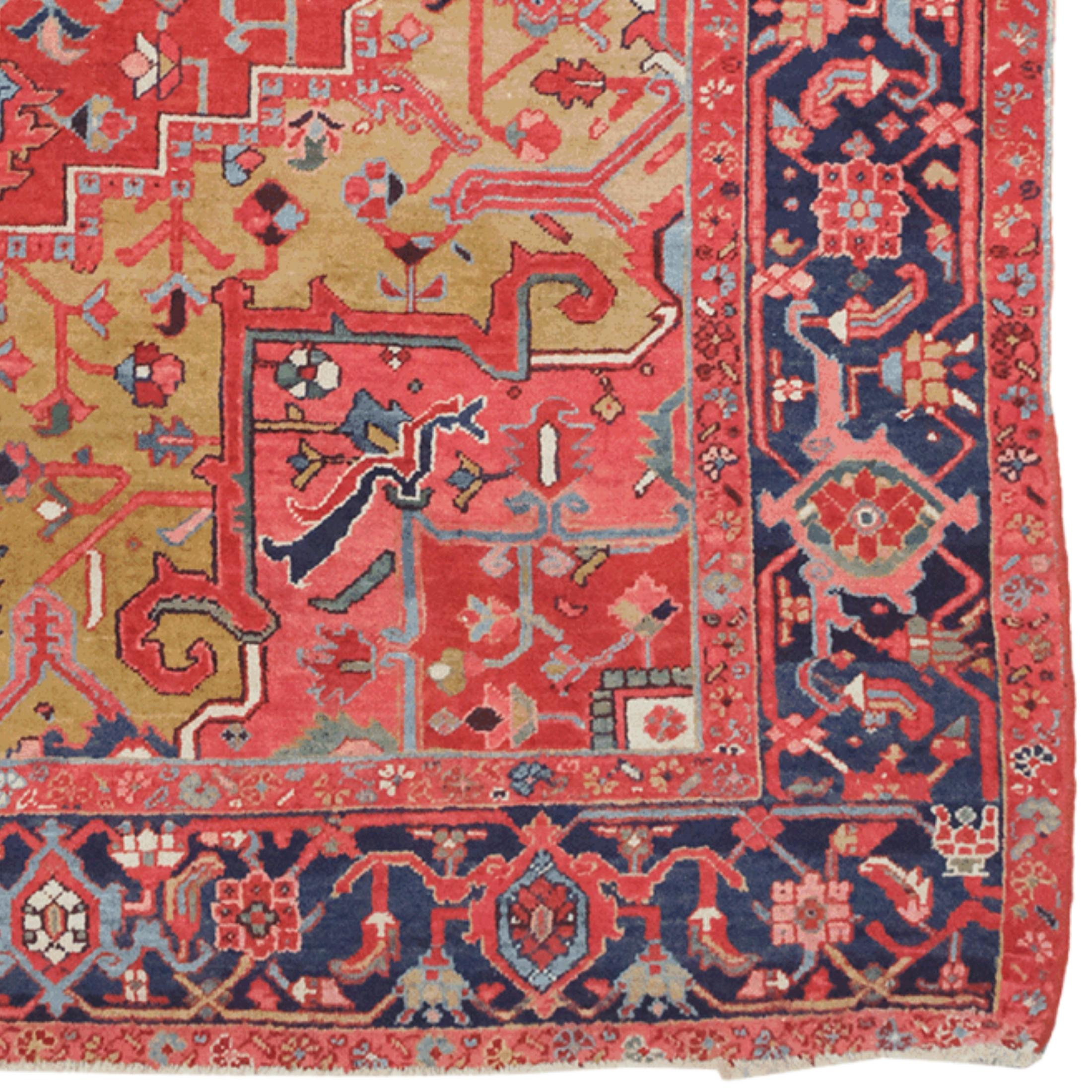 Late of 19th Century Antique Persian Heriz Carpet en Bueno estado para la venta en Sultanahmet, 34