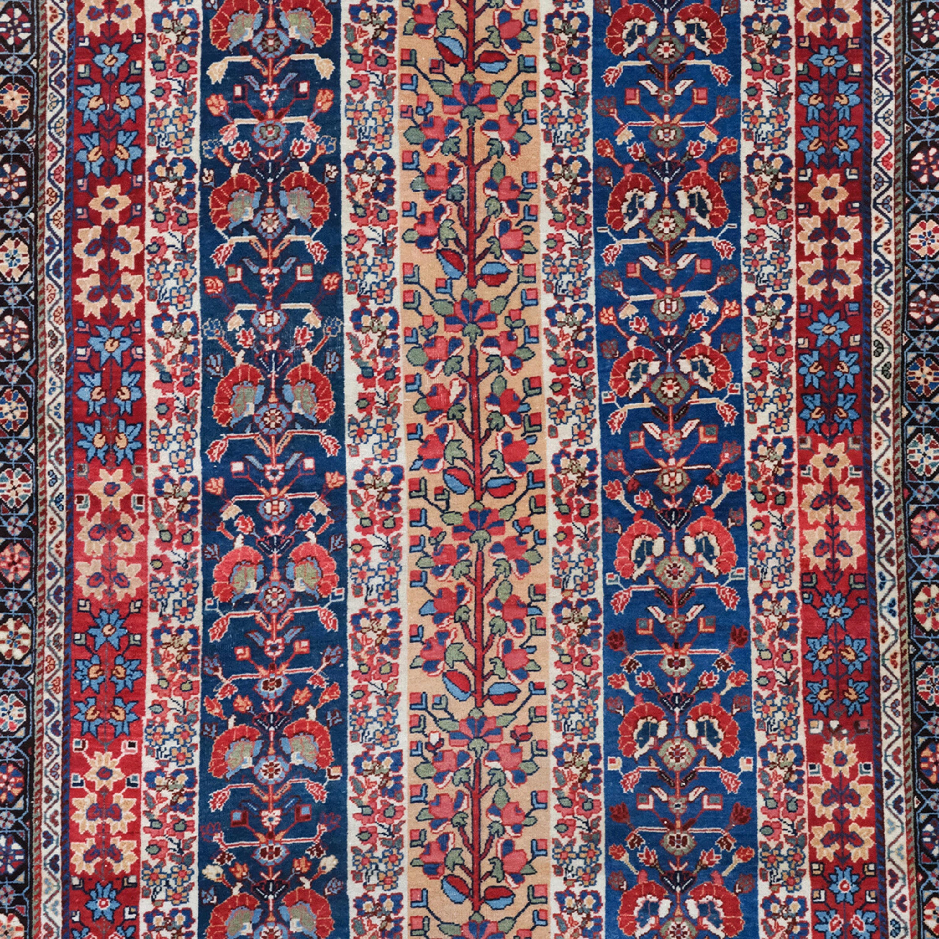 Persian Late Of 19th Century Antique Qashqai Rug - Antique Wool Area Rug For Sale