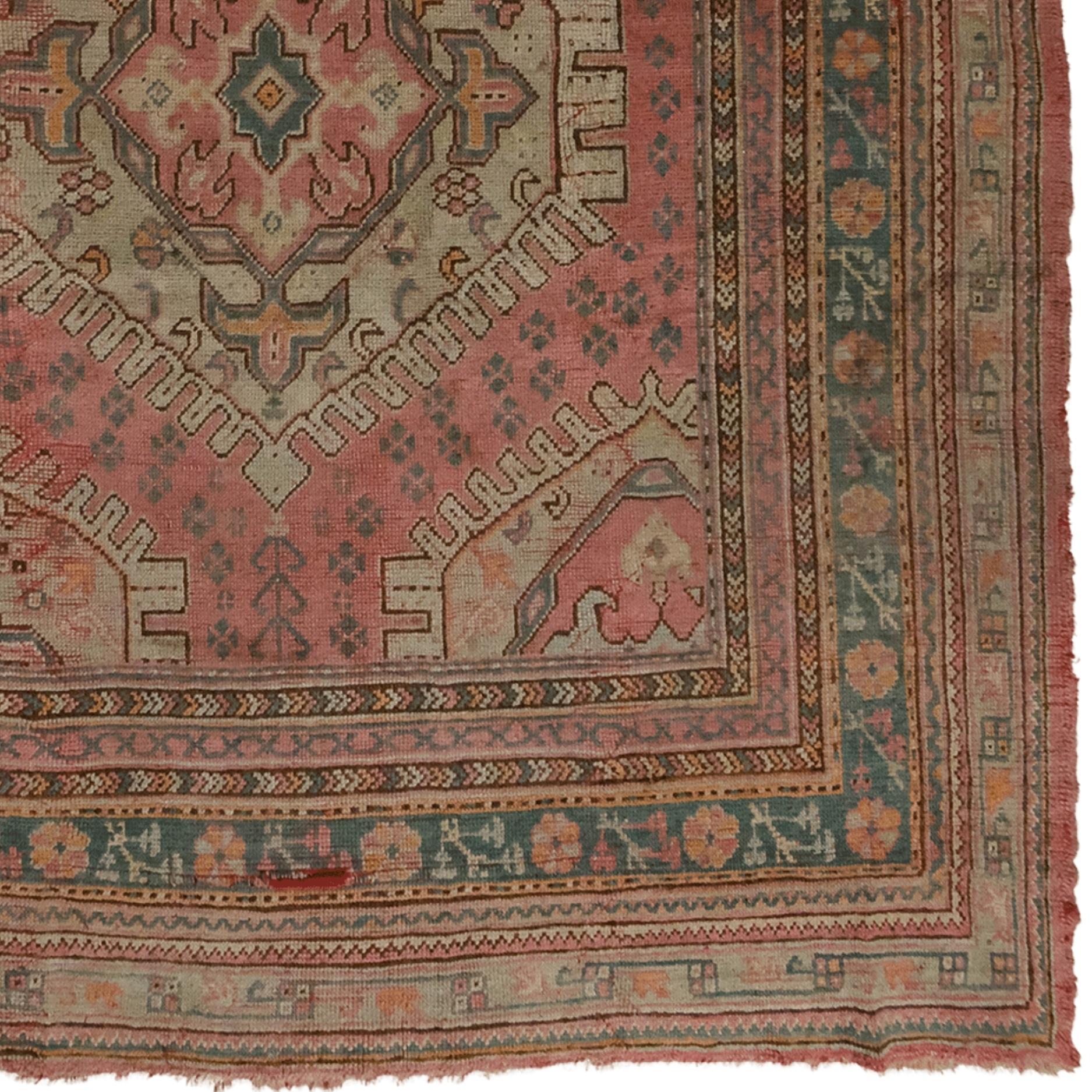 Fin du 19e siècle Tapis ancien d'Ushak Bon état - En vente à Sultanahmet, 34