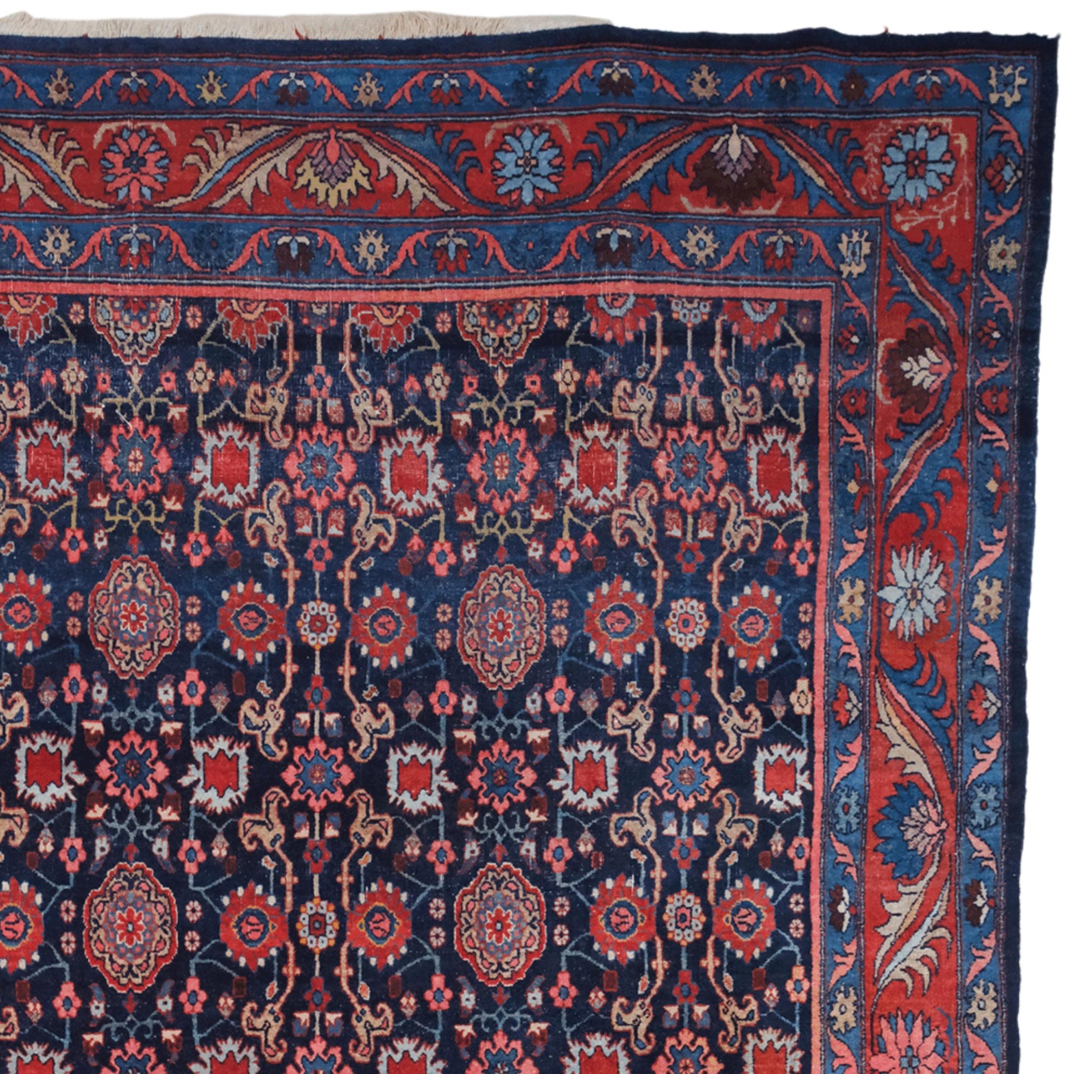Tissé à la main Tapis Bidjar de la fin du 19e siècle en vente
