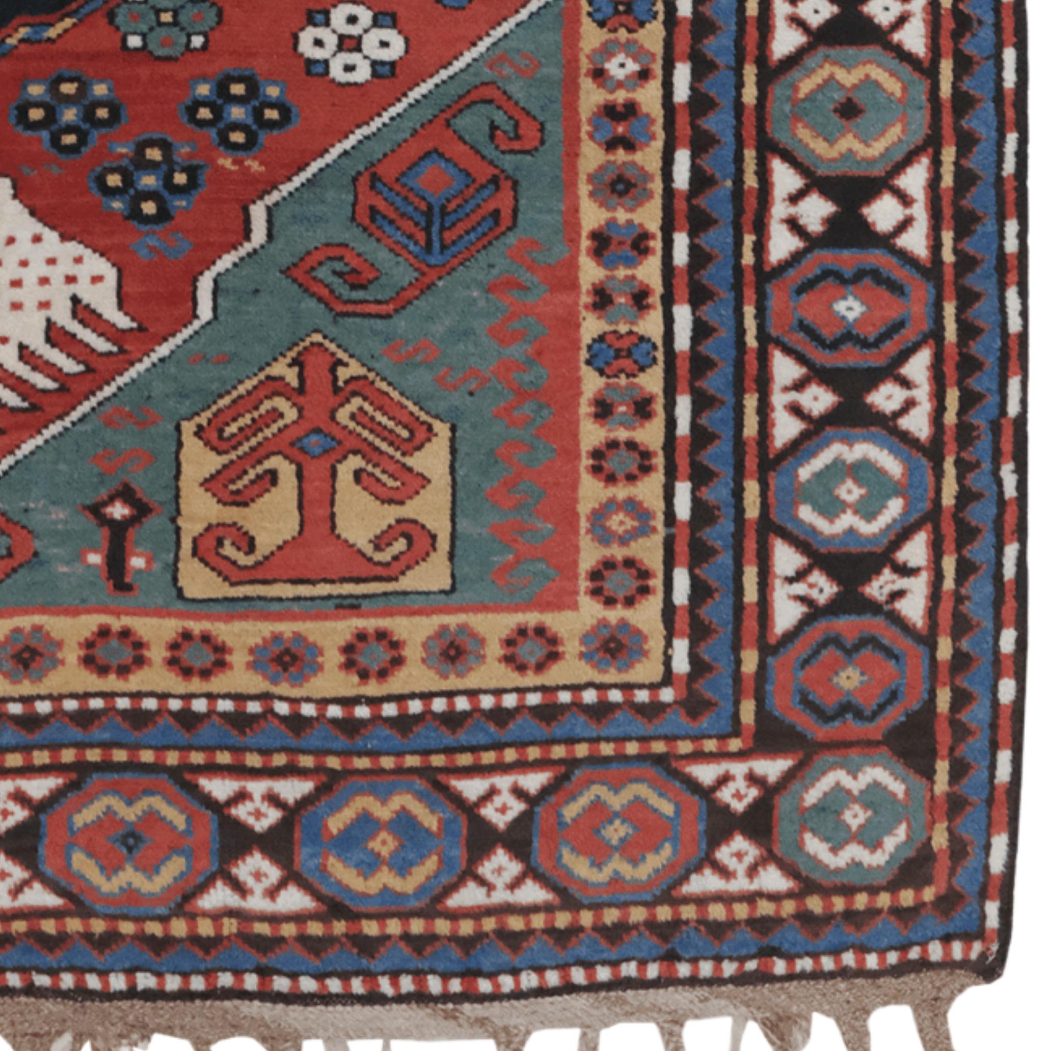 Tappeto Kazak a bande nuvolose della fine del XIX secolo In condizioni buone in vendita a Sultanahmet, 34