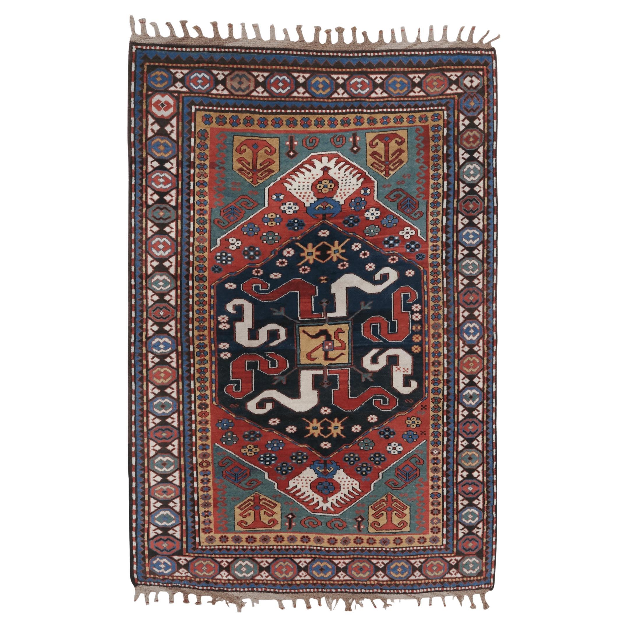 Late of 19th Century Cloud-Band Kazak Rug
