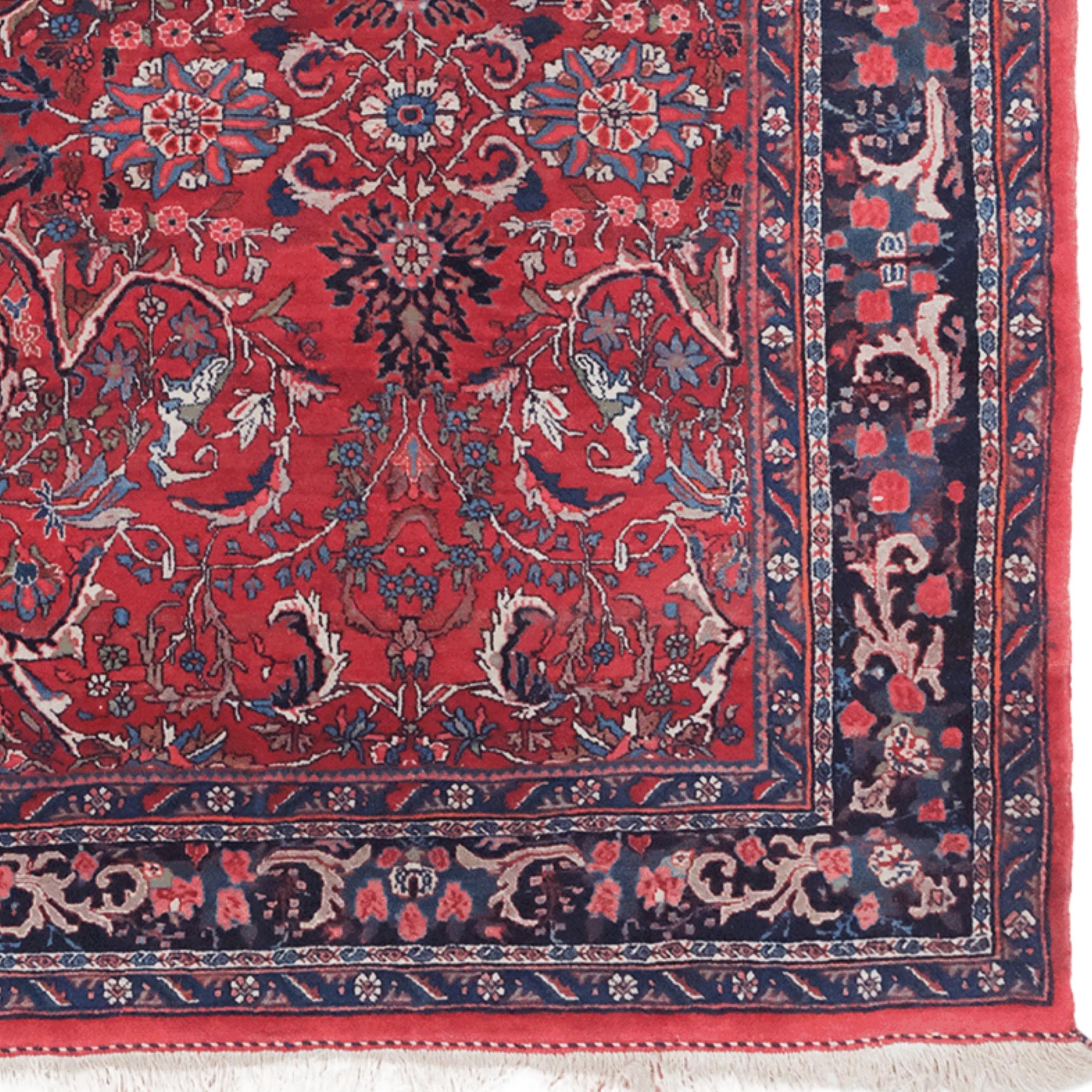 Alfombra Bidjar de diseño Gerrus de finales del siglo XIX en Bueno estado para la venta en Sultanahmet, 34