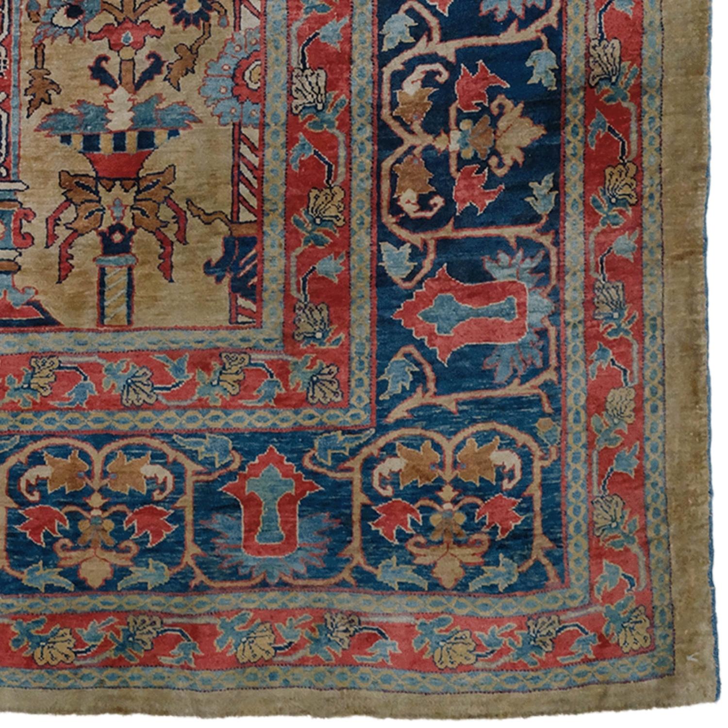 Late of 19th Century Heriz Silk Rug - Antique Silk Heriz Rug, Antique Silk Rug For Sale 1