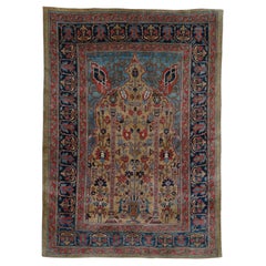 Late of 19th Century Heriz Silk Rug - Antique Silk Heriz Rug, Antique Silk Rug