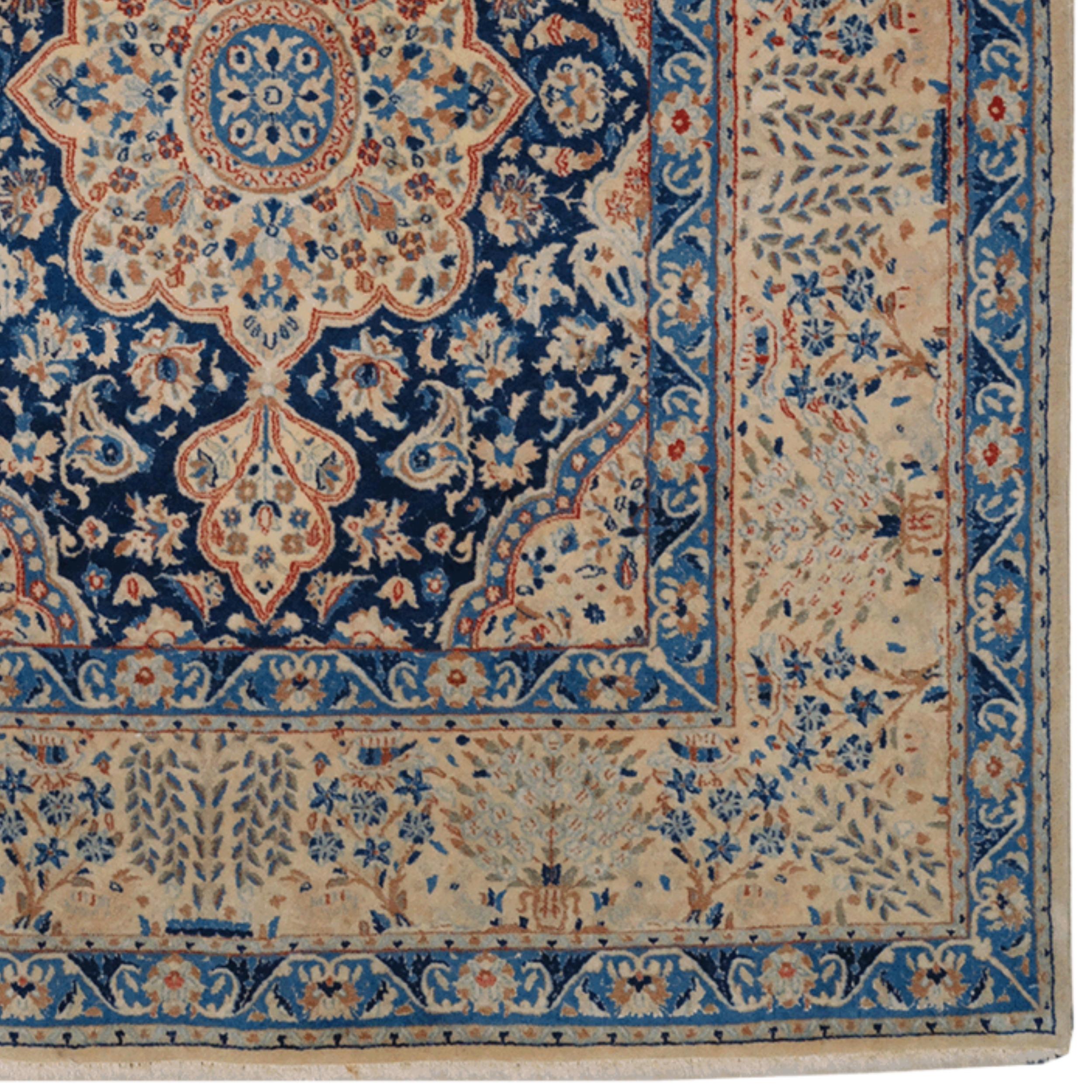 Alfombra Nain De Finales Del Siglo XIX Con Refuerzos De Seda en Bueno estado para la venta en Sultanahmet, 34