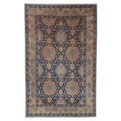 Late of 19th Century Nain Rug With Silk Highlights