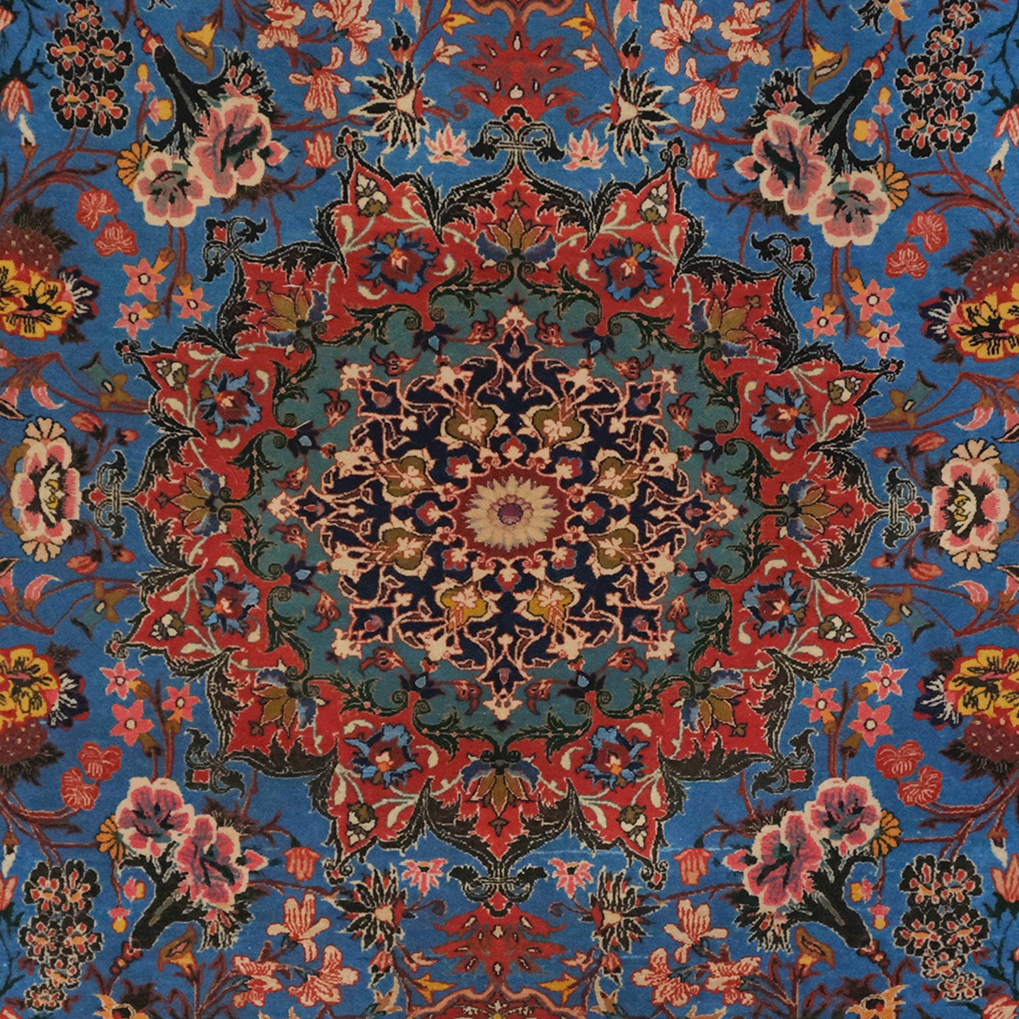 Persiano Tappeto Isfahan persiano della fine del XIX secolo in vendita