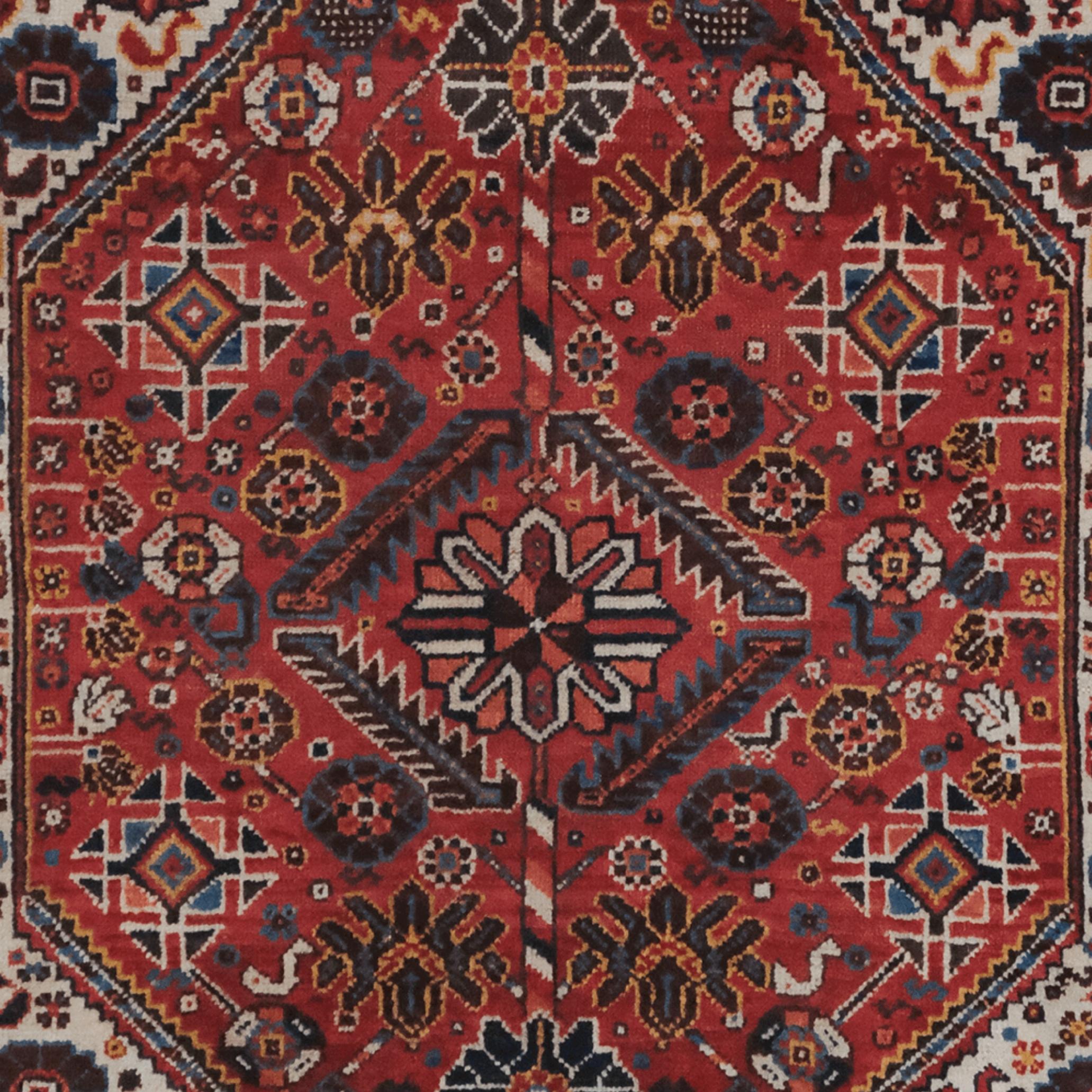 Perse Fin du 19e siècle Tapis persan Qhasqai en vente