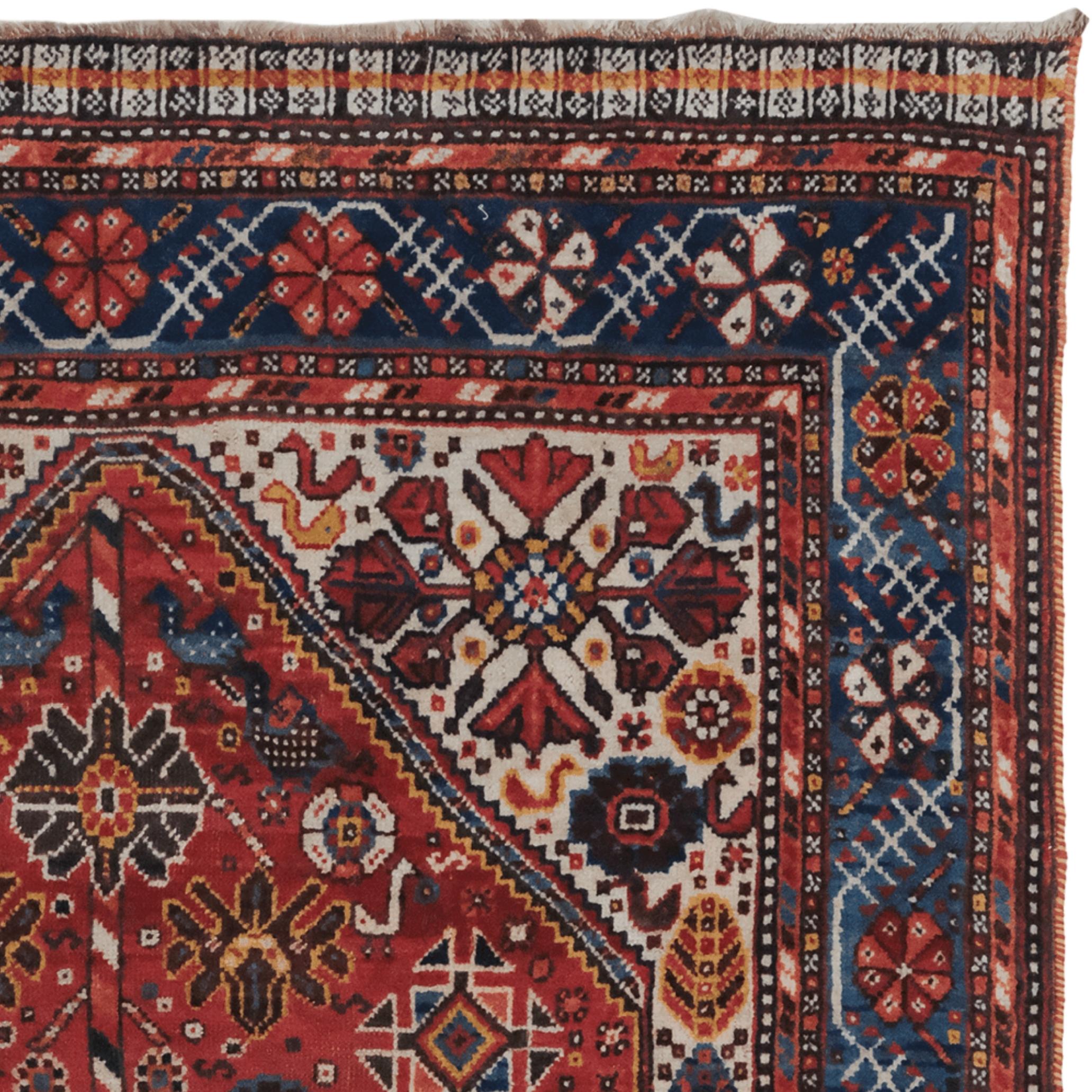 Tissé à la main Fin du 19e siècle Tapis persan Qhasqai en vente