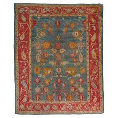 Late of 19th Century Ushak Carpet - Antique Turkish Ushak Carpet