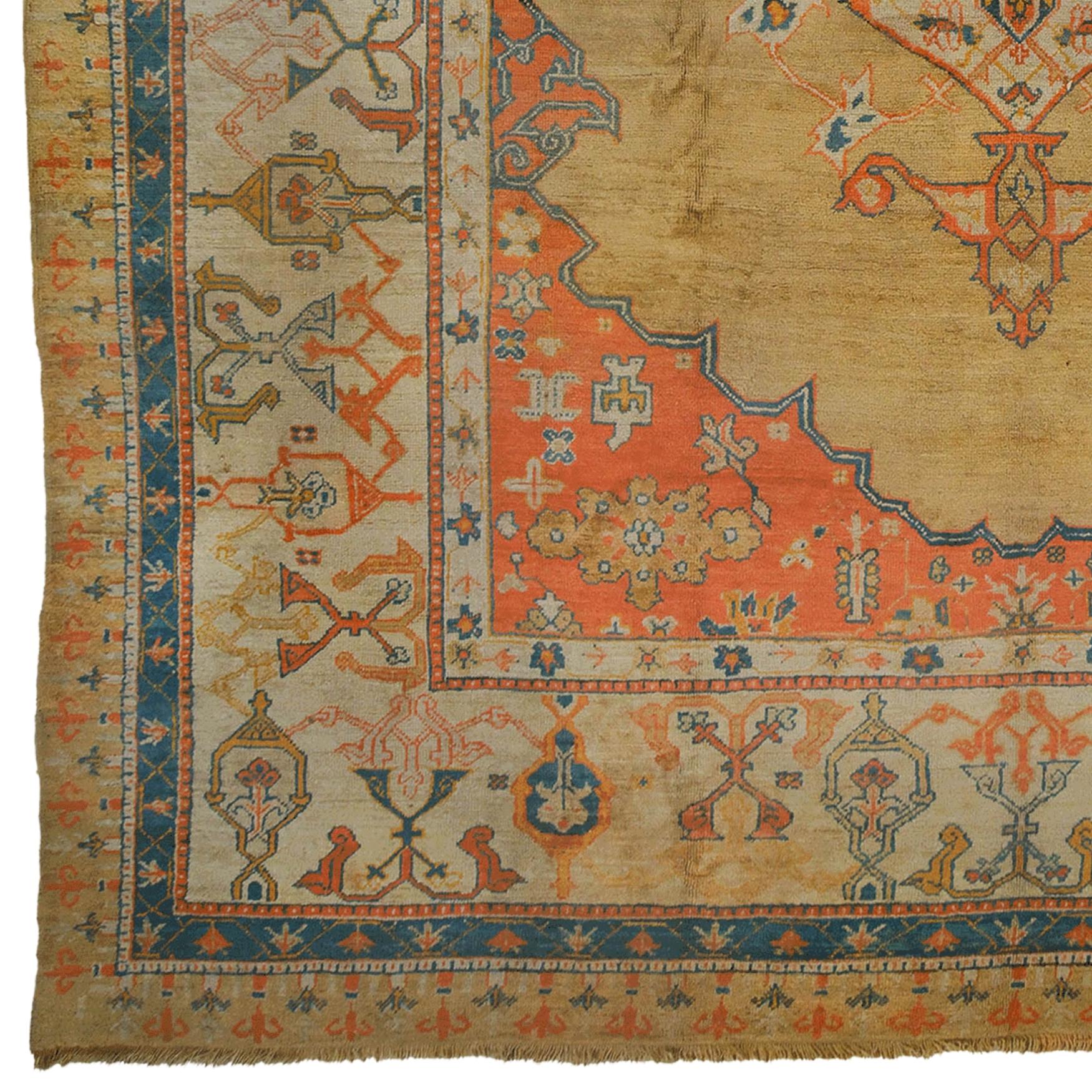Tappeto Ushak della fine del XIX secolo - Tappeto turco antico in lana

Questo straordinario tappeto Ushak antico è un'opera d'arte e di artigianato sopravvissuta alla fine del XIX secolo. Un elegante esempio della tradizione ottomana della