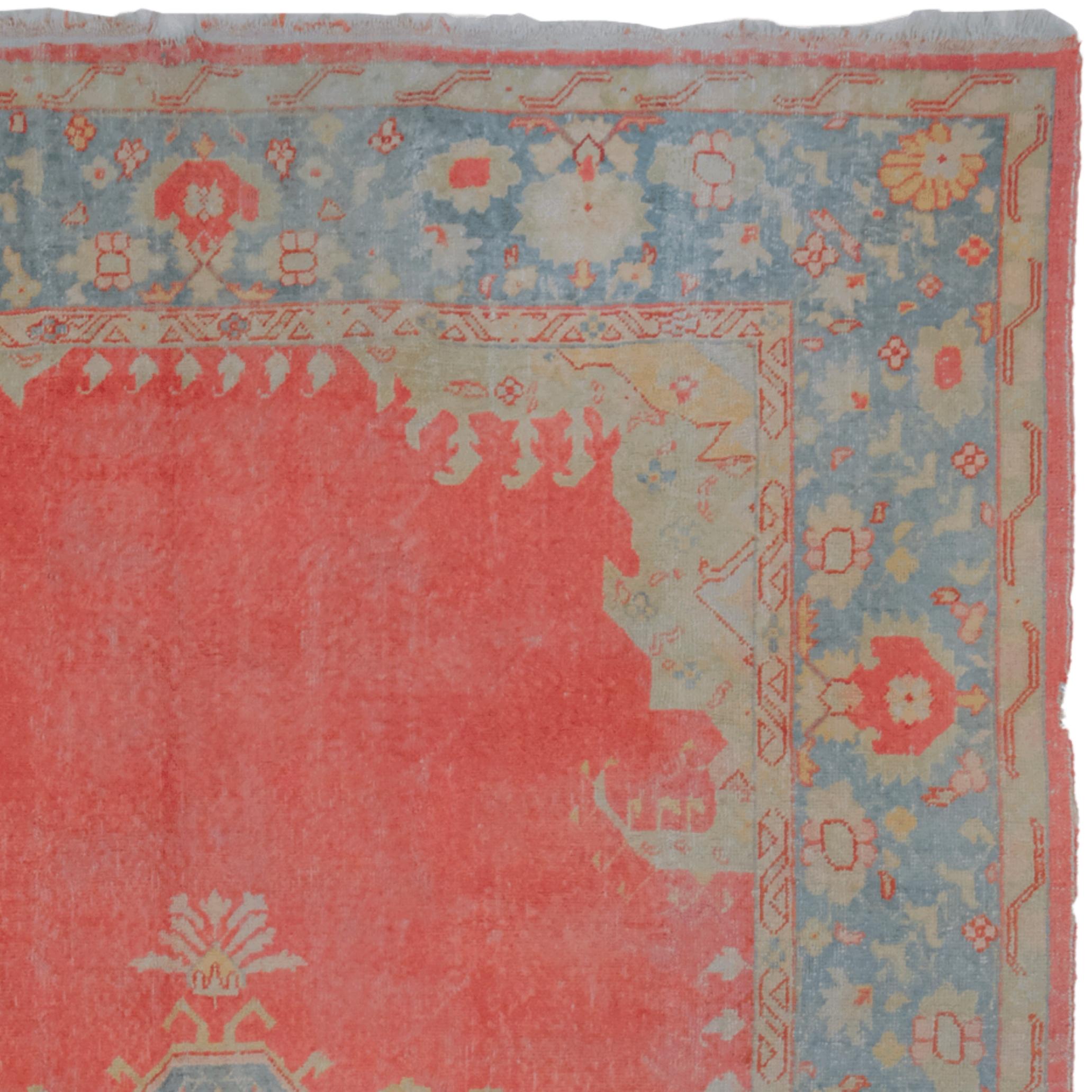 Hand-Woven Late of 19th Century Ushak Carpet For Sale