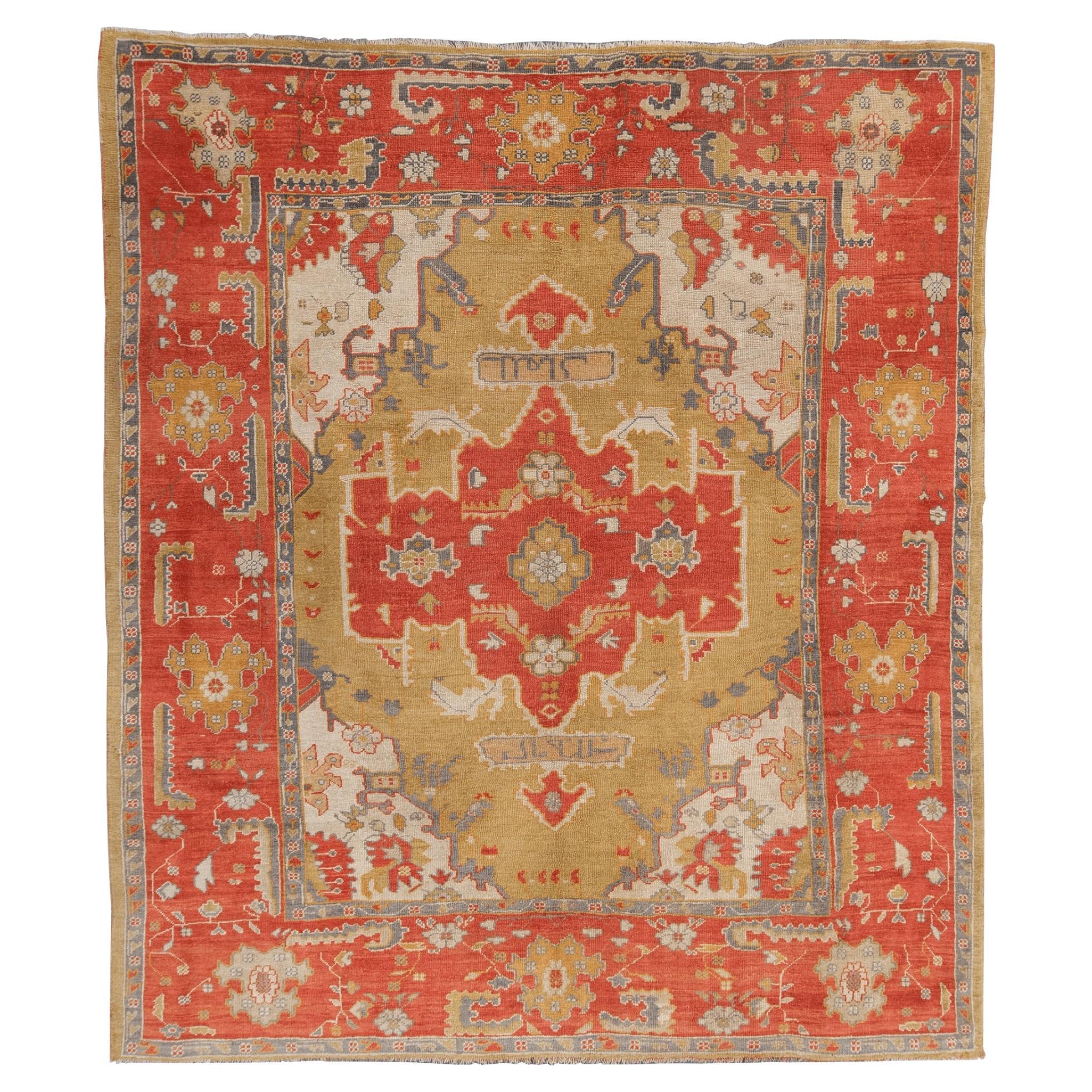 Tapis Ushak de la fin du 19e siècle - Tapis Ushak en laine d
époque