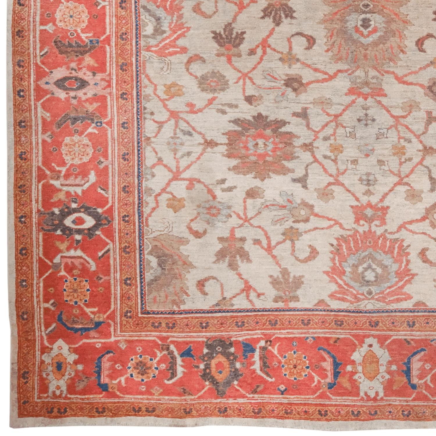 Late of 19th Century Ziegler Carpet

A breathtaking antique Ziegler Mahal carpet, woven in the late 19th to early 20th century, representing the perfect blend of Persian tradition and Western aesthetic refinement. Commissioned by the Ziegler & Co.