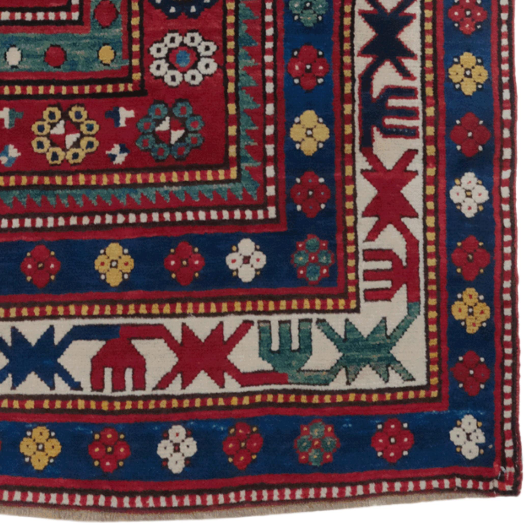 Alfombra antigua Lambalo de finales del siglo XIX en Bueno estado para la venta en Sultanahmet, 34
