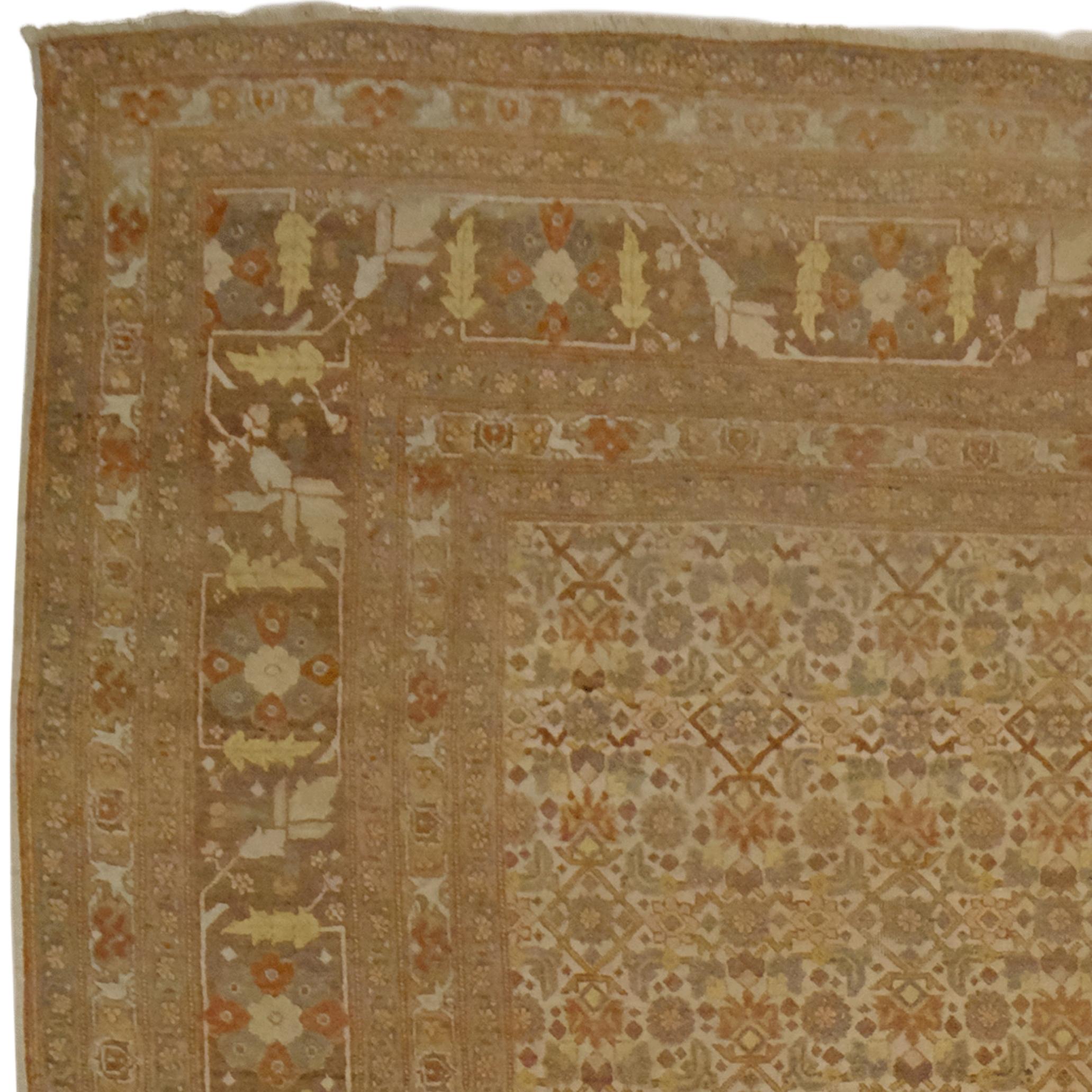 Wool Late of the 19th Century Antique Tabriz Carpet For Sale
