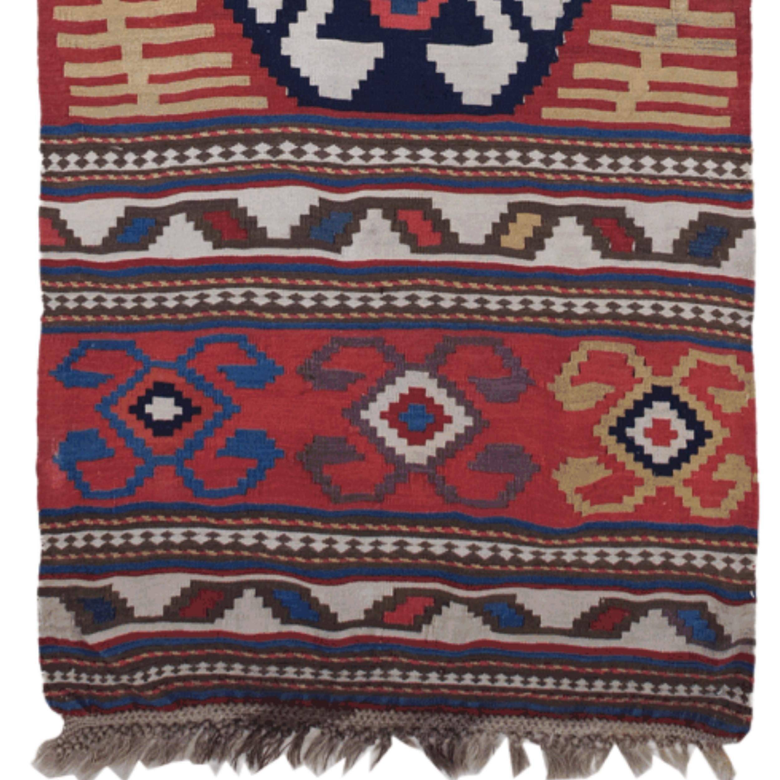 Laine Kilim caucasien de la fin du XIXe siècle en vente