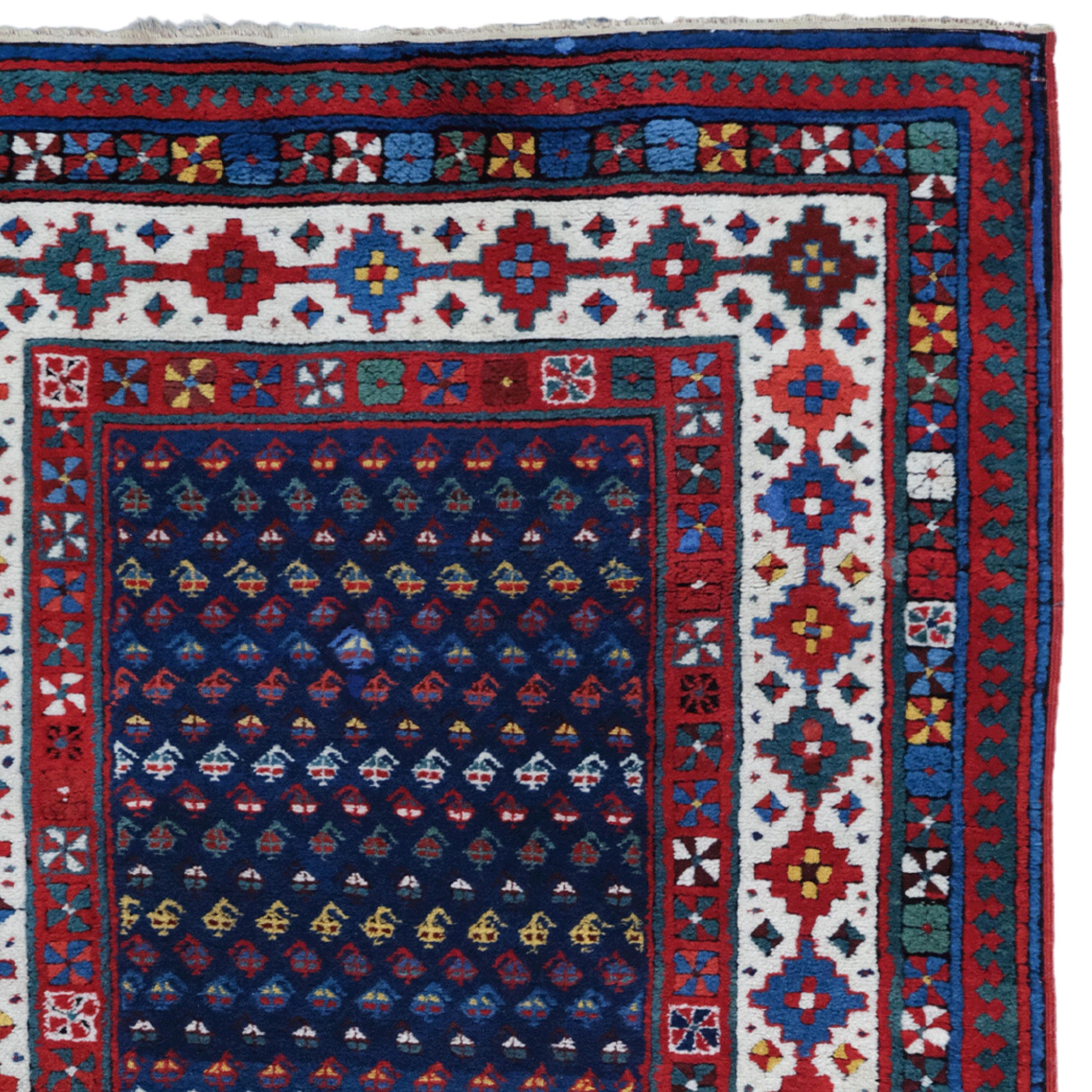 Fin du 19ème siècle Tapis caucasien Talish - Tapis caucasien ancien, Tapis de laine Bon état - En vente à Sultanahmet, 34