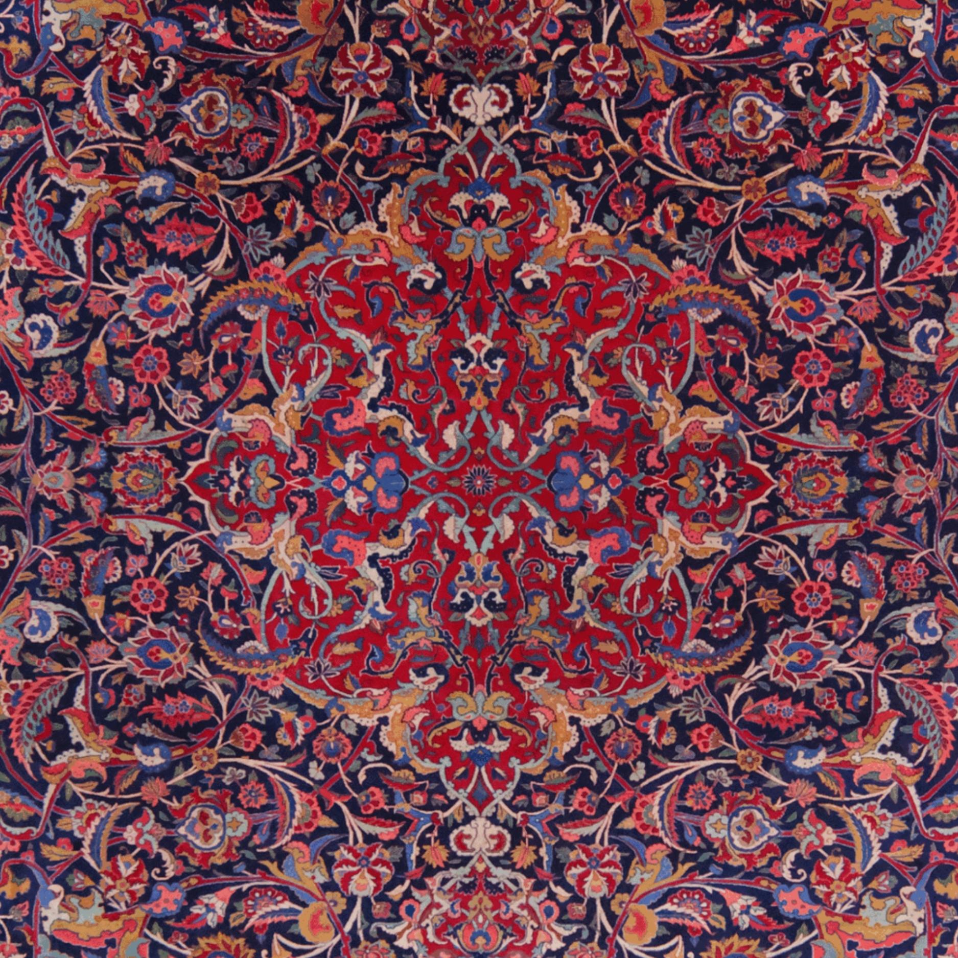 Hand-Woven Late of the 19th Century Persian Keshan Carpet For Sale