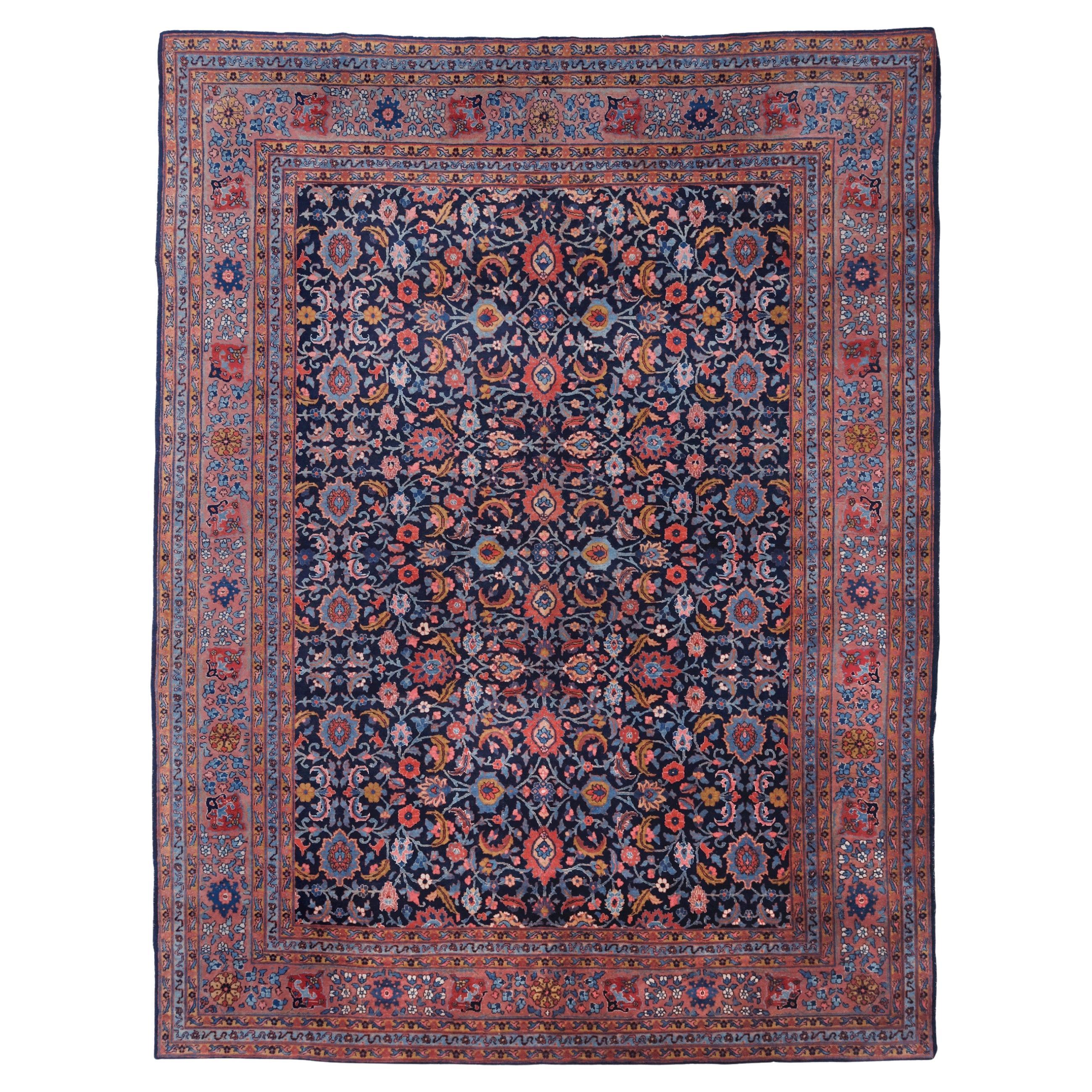 Late of The 19th Century Persian Yazd Carpet For Sale