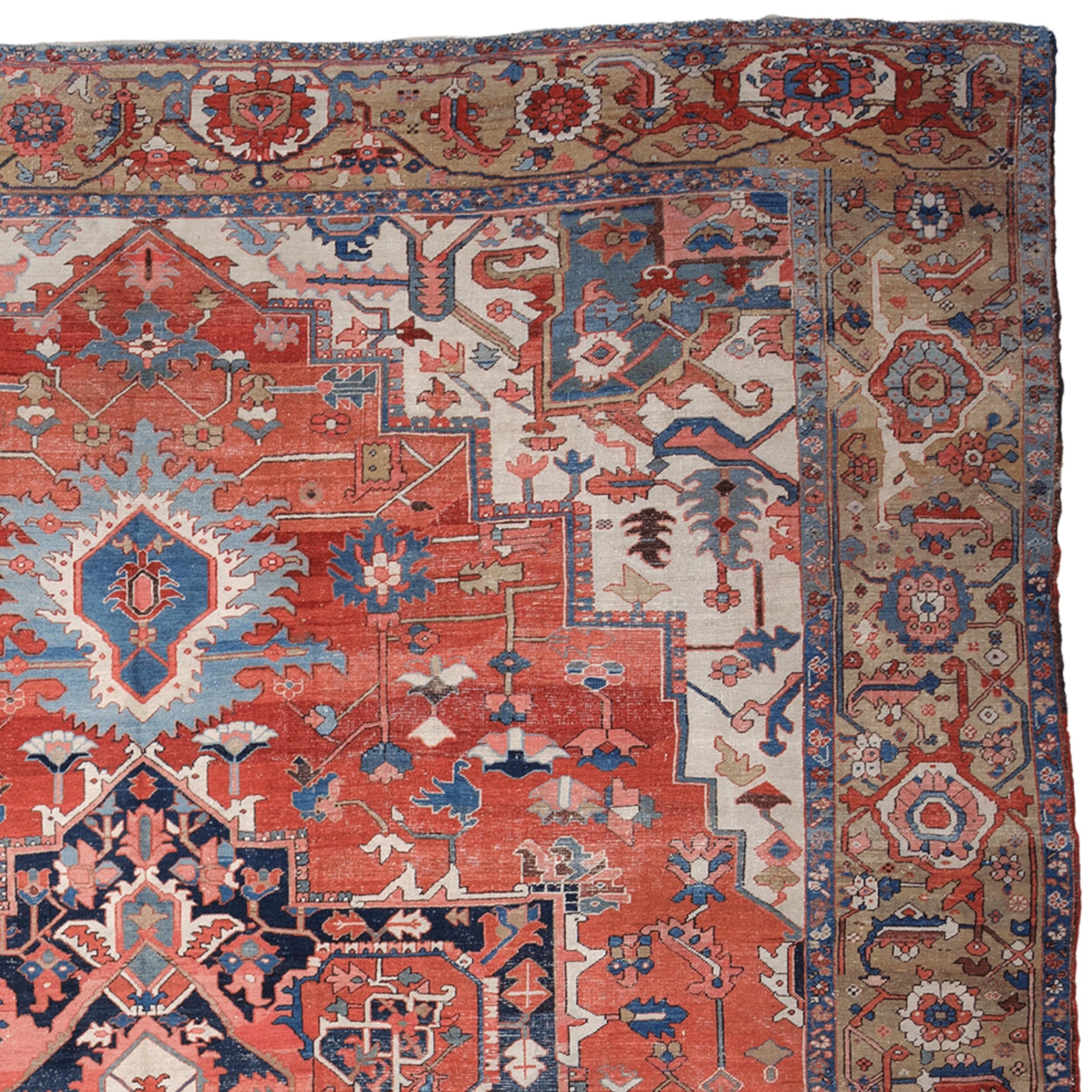 Serapi-Teppich aus dem späten 19. Jahrhundert (Handgeknüpft) im Angebot