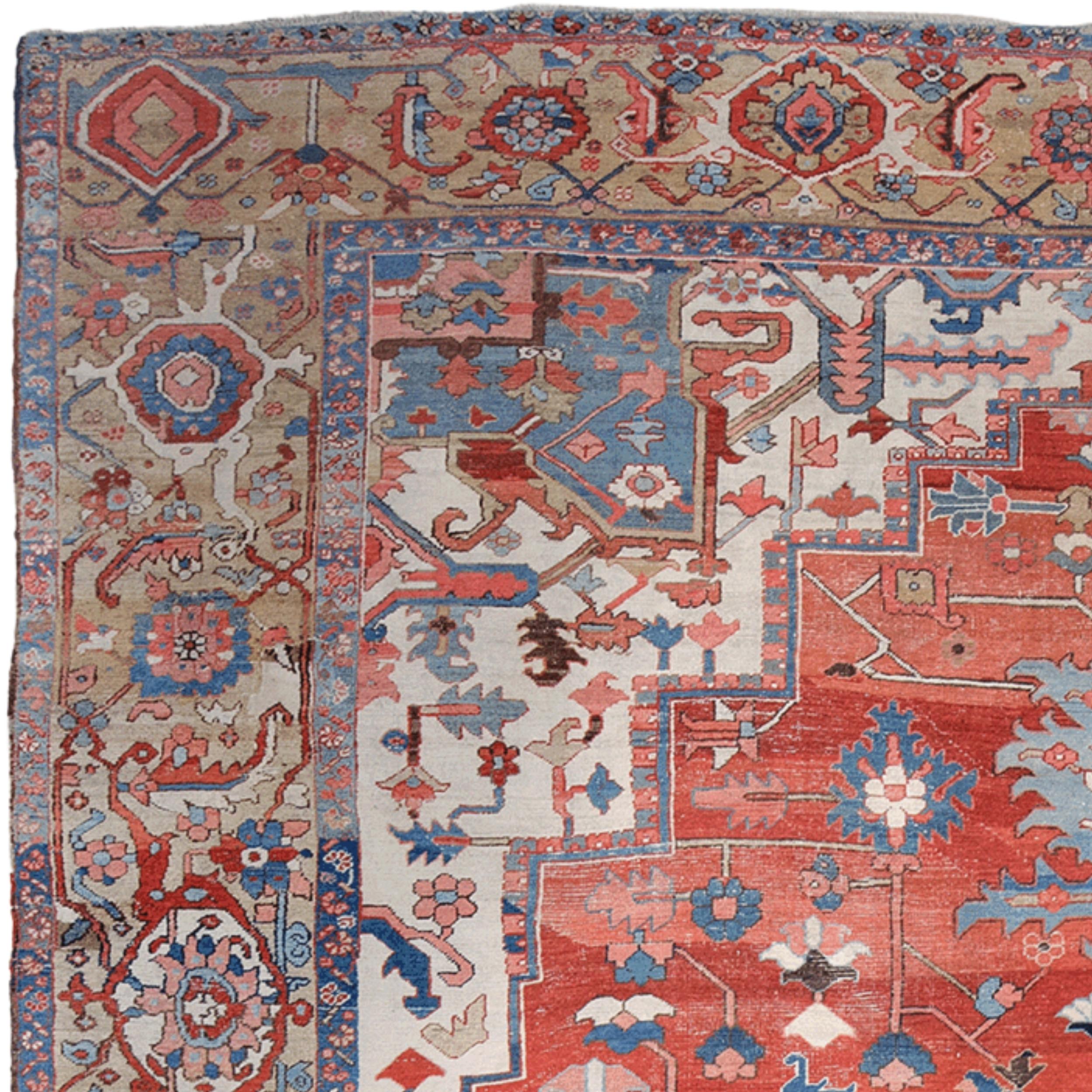 Serapi-Teppich aus dem späten 19. Jahrhundert (Wolle) im Angebot