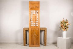 Late Qing Chinese Carved Wood Architectural Panel with Openwork Lattice