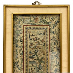 Late Qing Dynasty antique Chinese silk embroidered panel