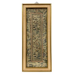 Late Qing Dynasty antique Chinese silk embroidered panel