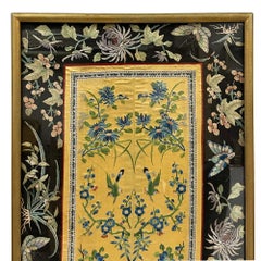 Late Qing Dynasty antique Chinese silk Hand-embroidered panel