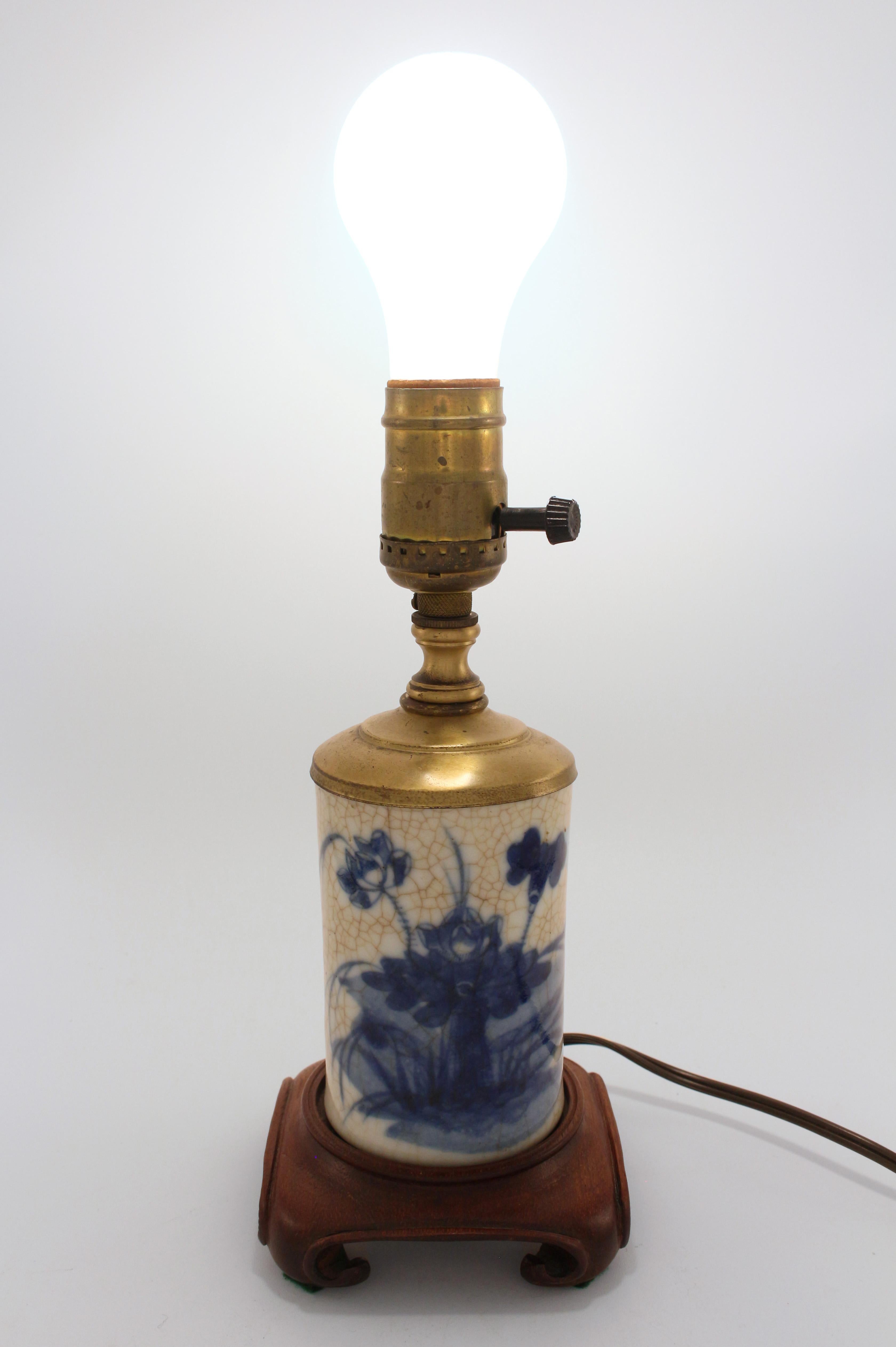 Late Qing Dynasty Brush Pot Mounted as Lamp 2
