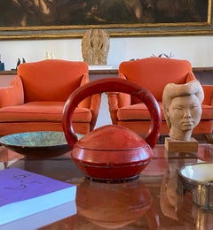 Late Qing Dynasty Chinese Red Lacquer wedding Basket, China early 20th cent.