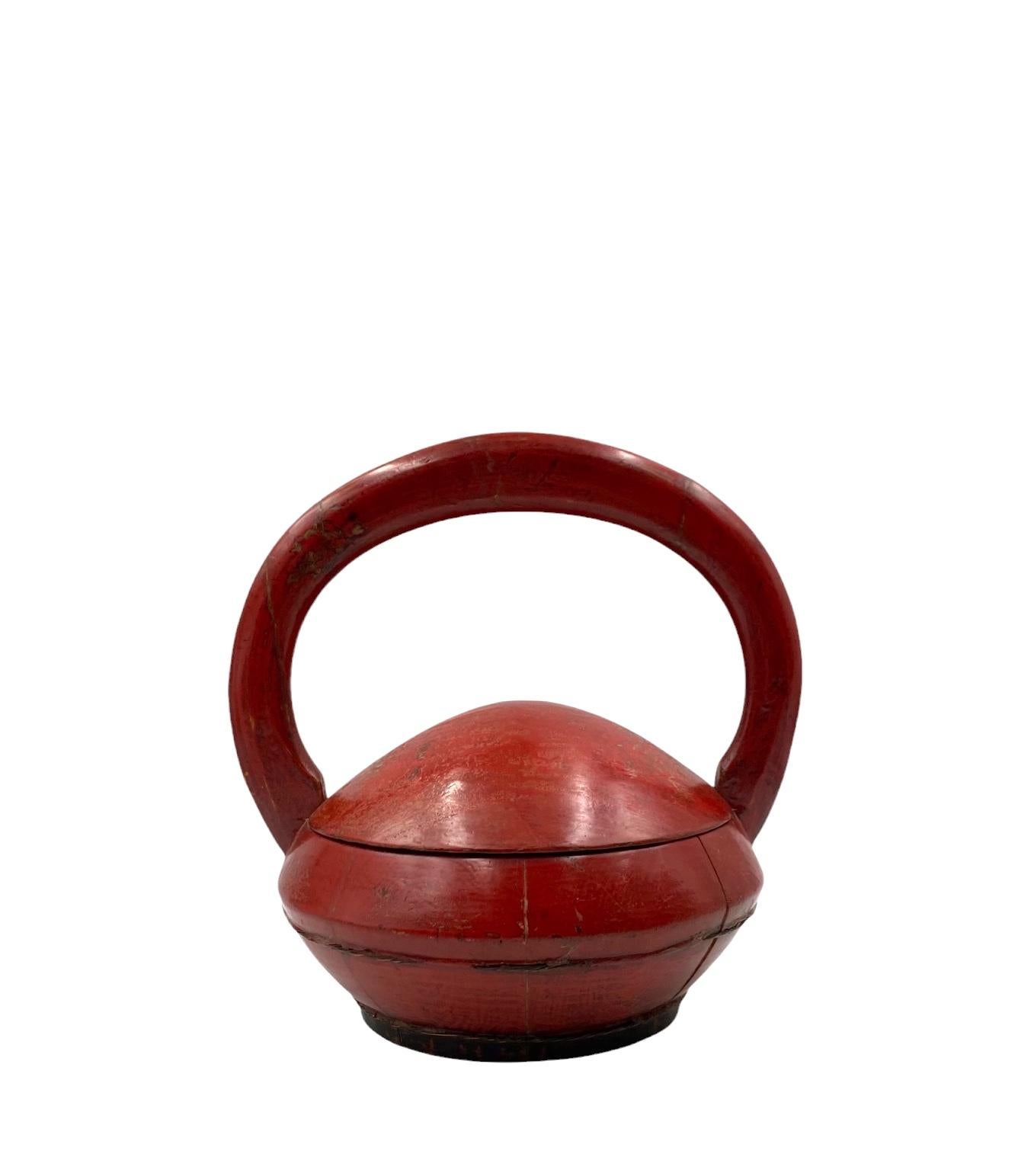 Late Qing Dynasty Chinese Red Lacquer wedding Basket, China early 20th cent. 1