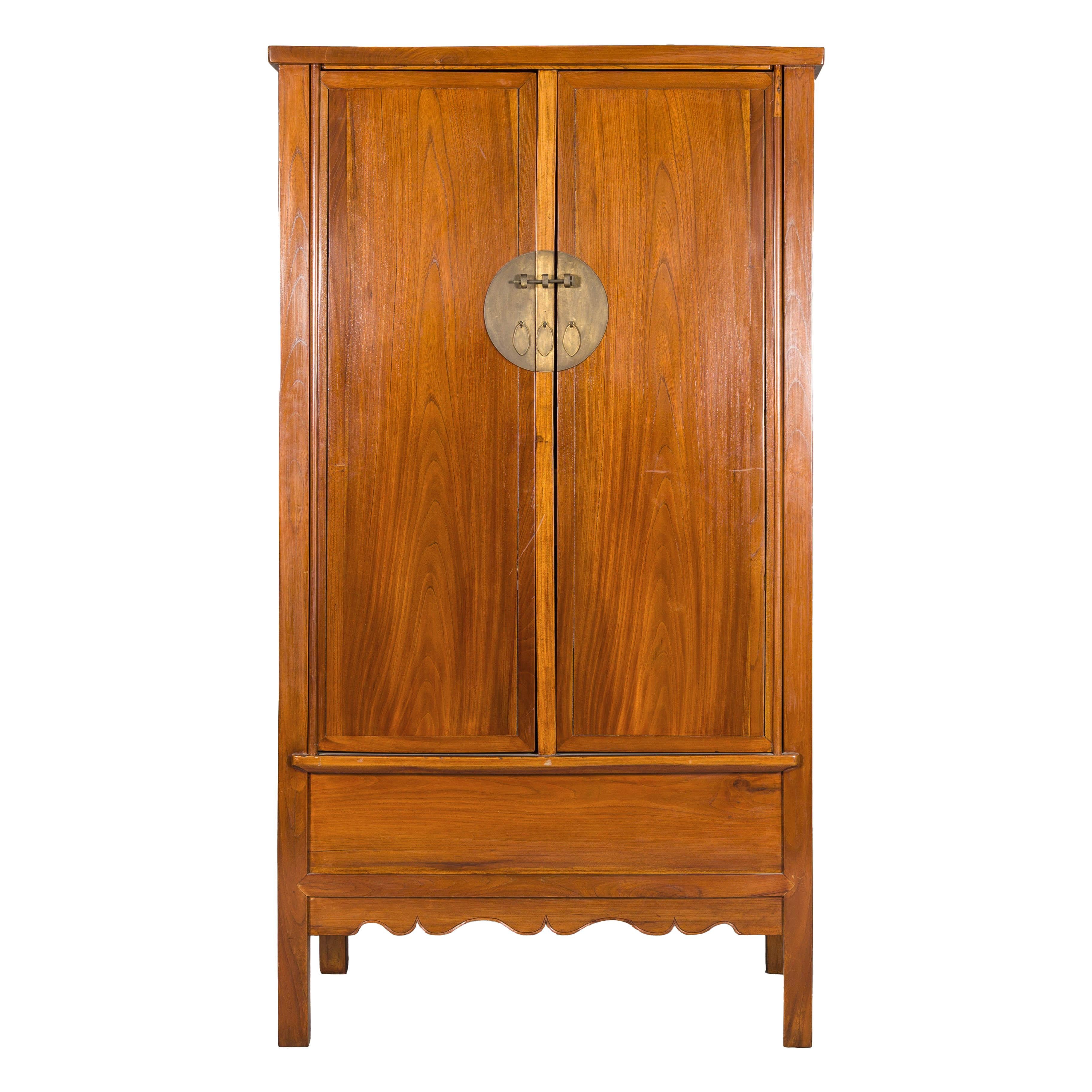 Armoire in olmo della tarda dinastia Qing con cassetti e scomparto inferiore nascosto in vendita 8