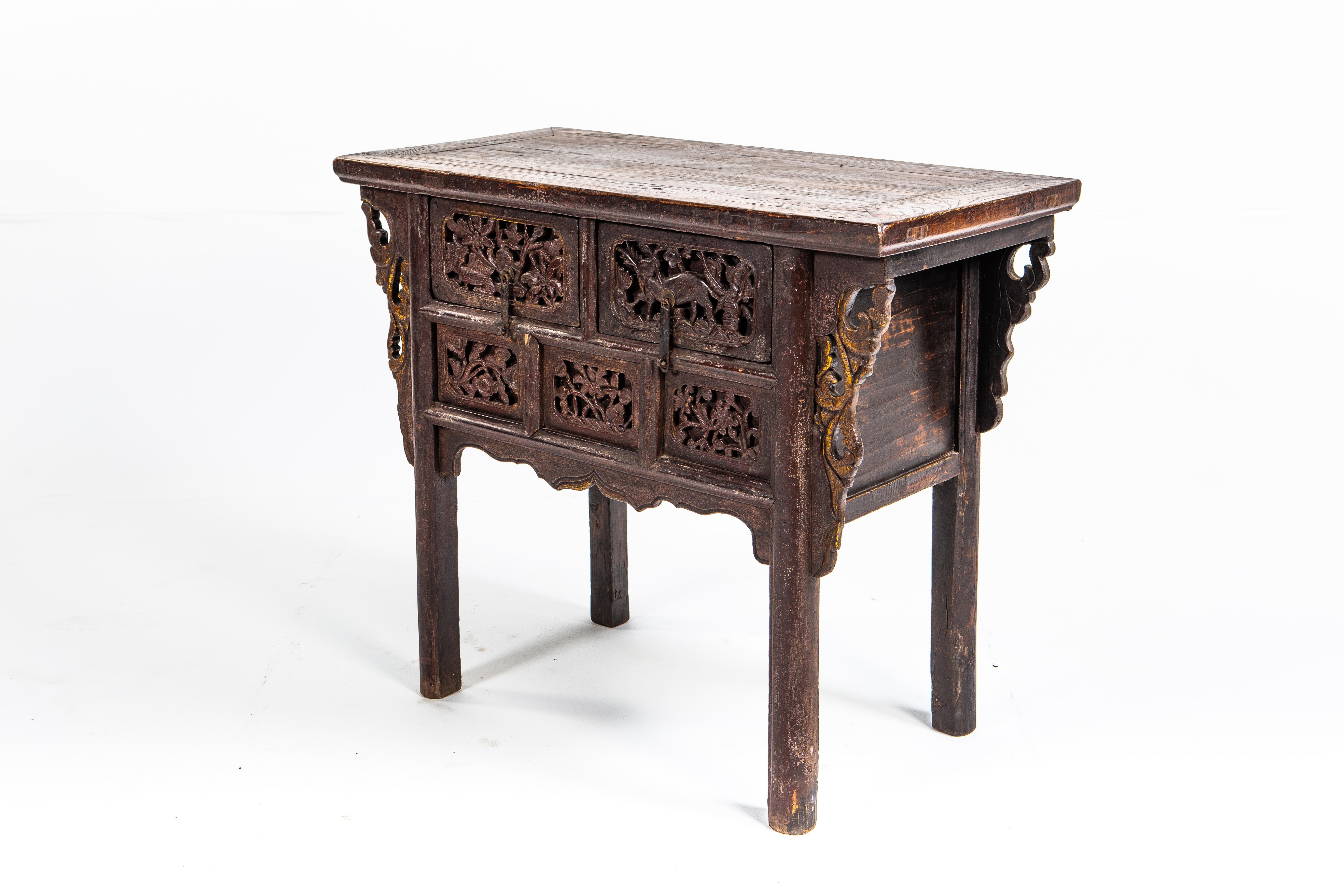 Late Qing Dynasty Side Chest with Two Drawers 3