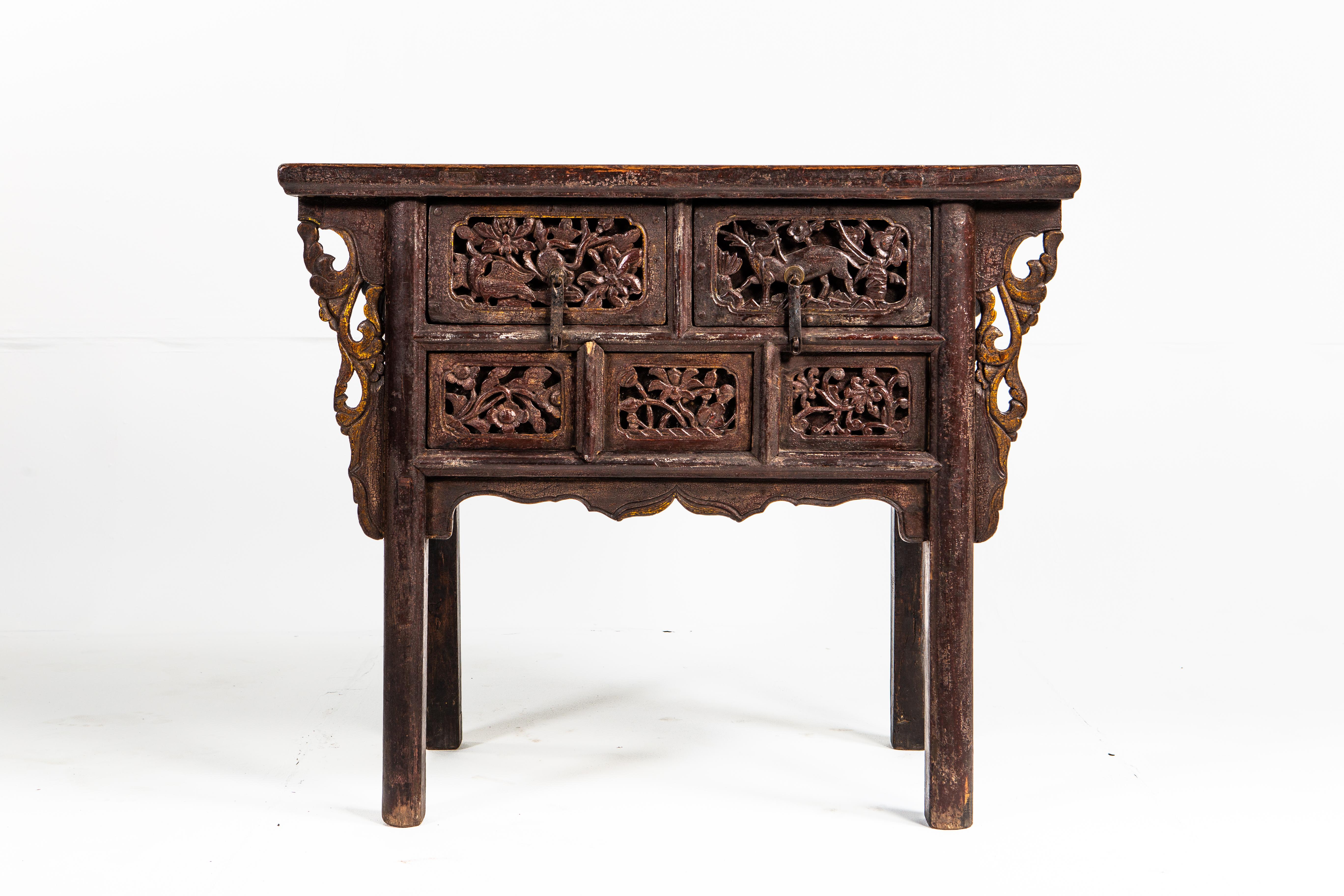 Late Qing Dynasty Side Chest with Two Drawers 4