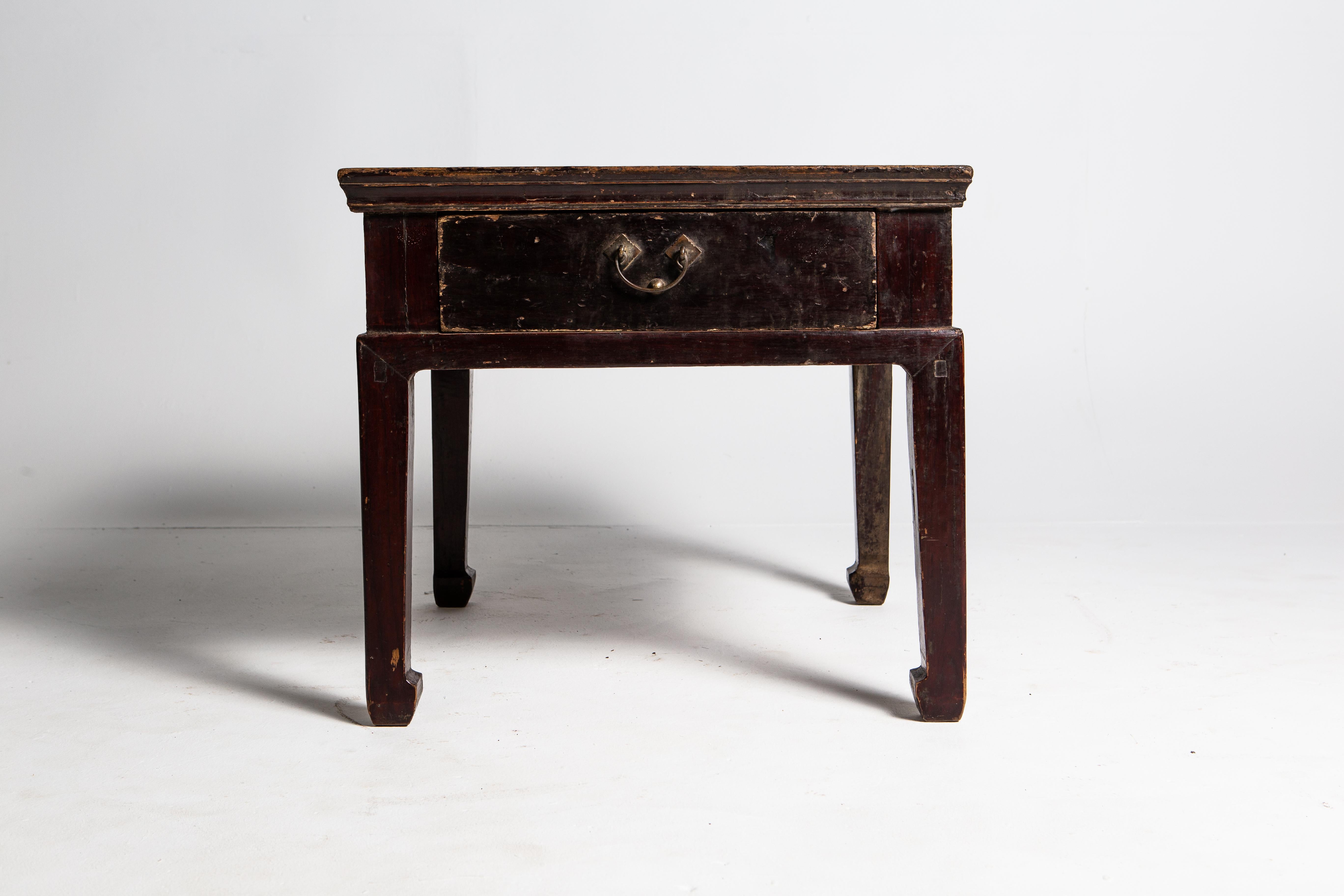 Late Qing Dynasty Small Square Table with Drawer 3