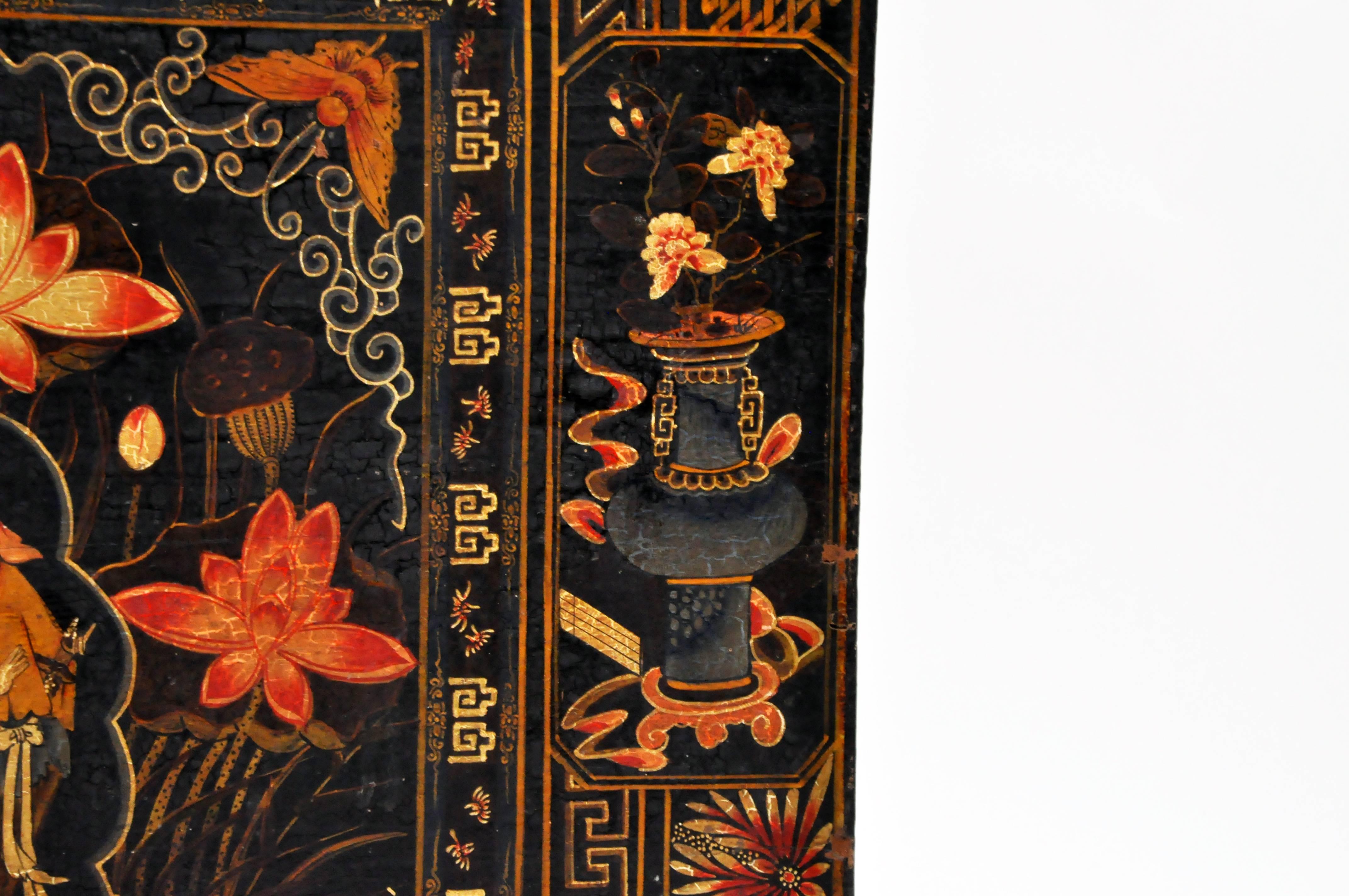 Late Qing Dynasty Storage Chest with Painting on Base 4
