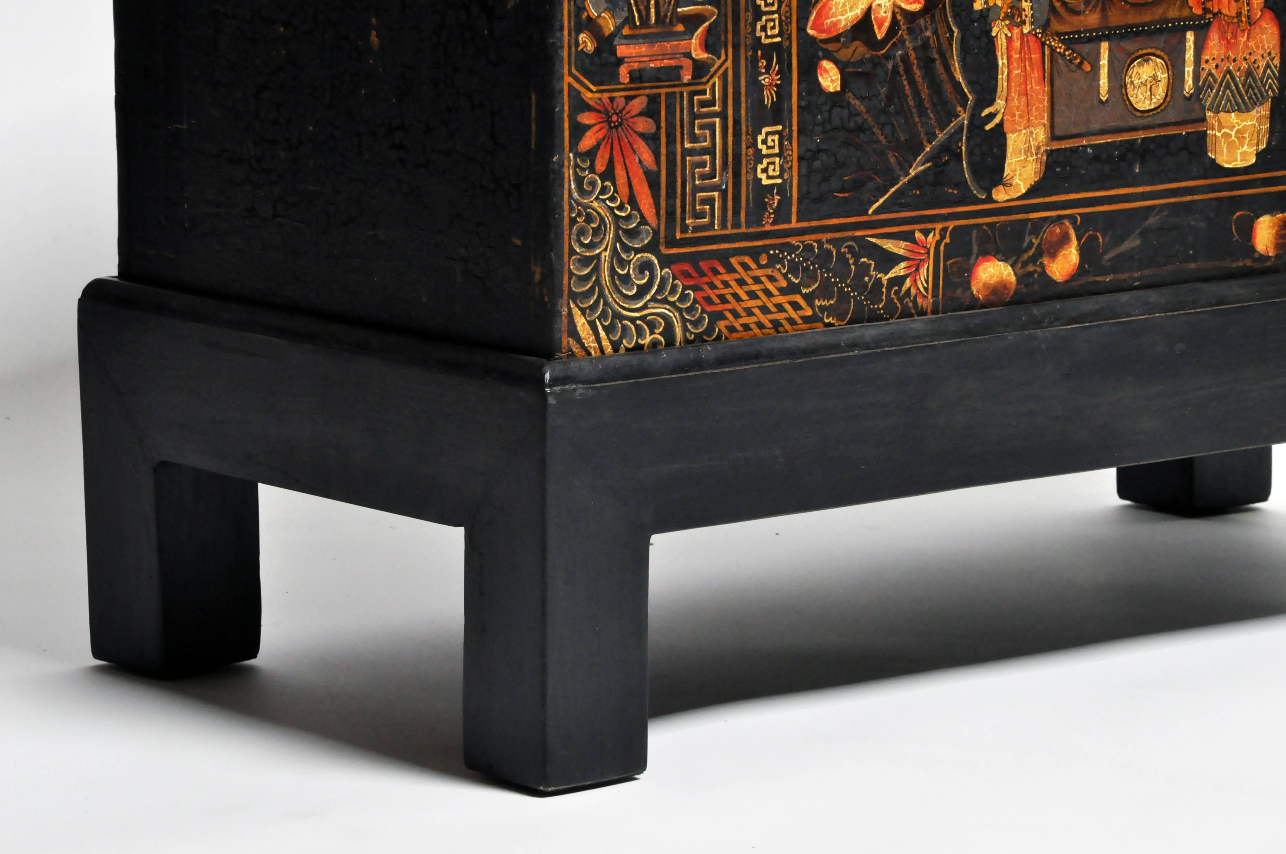 Late Qing Dynasty Storage Chest with Painting on Base 7