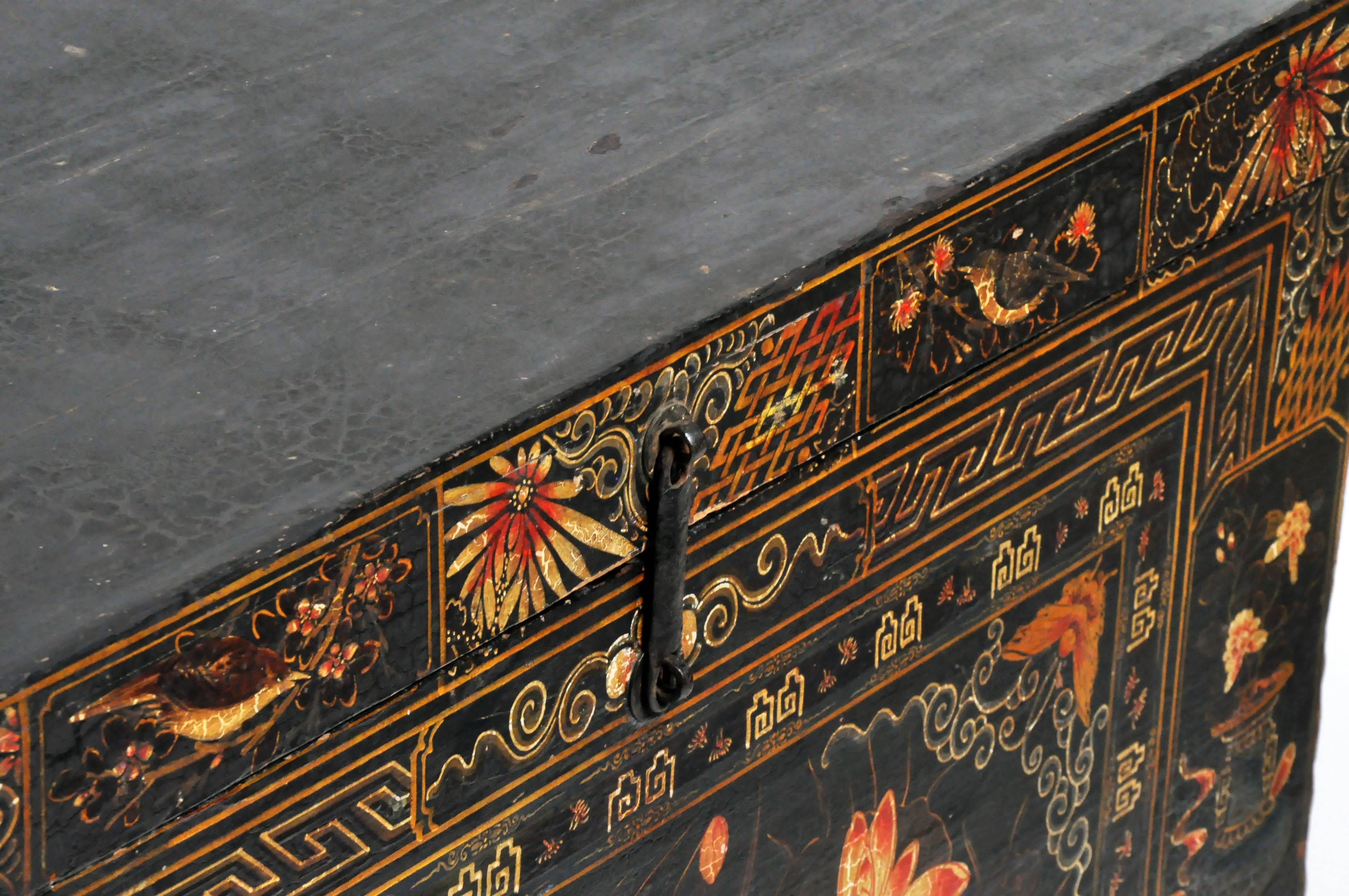 Late Qing Dynasty Storage Chest with Painting on Base 12
